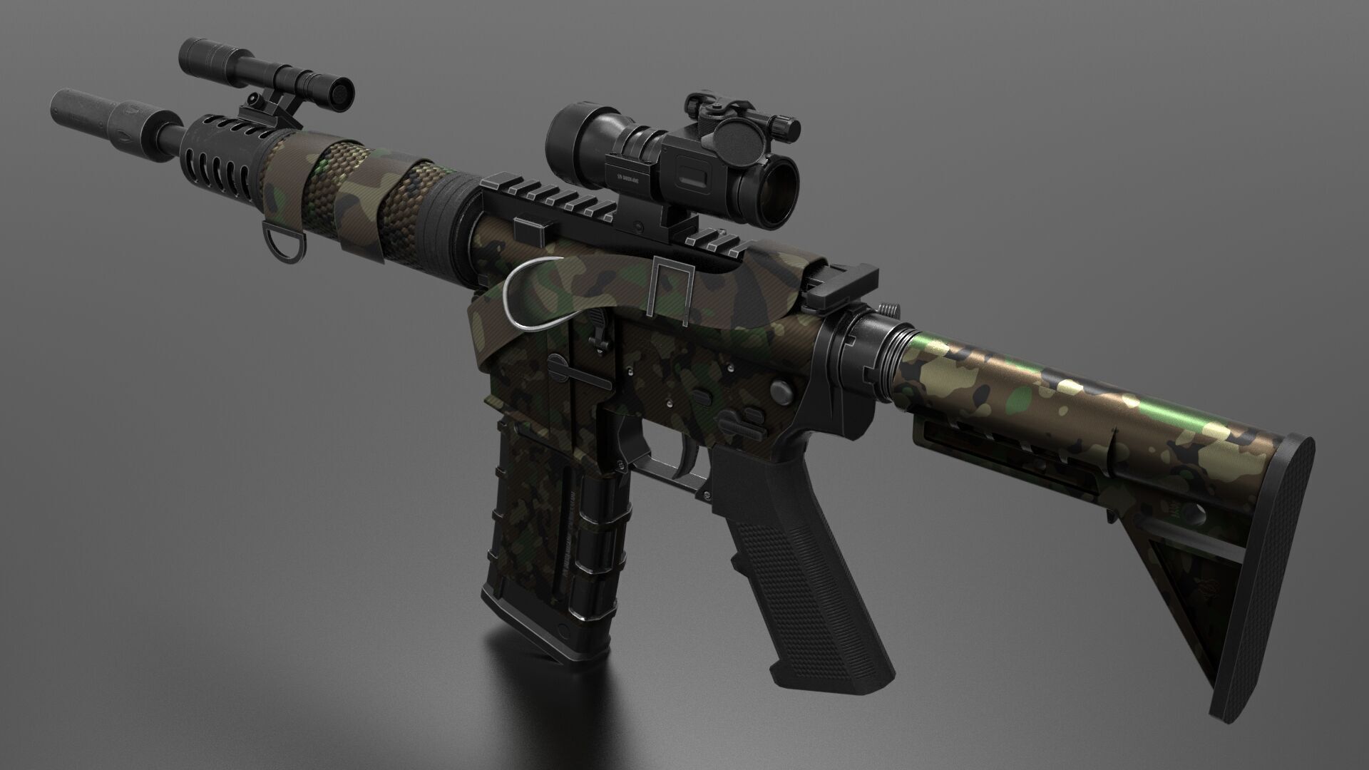 m4A1 Gun Fps - Tps Low-poly 3D model_3