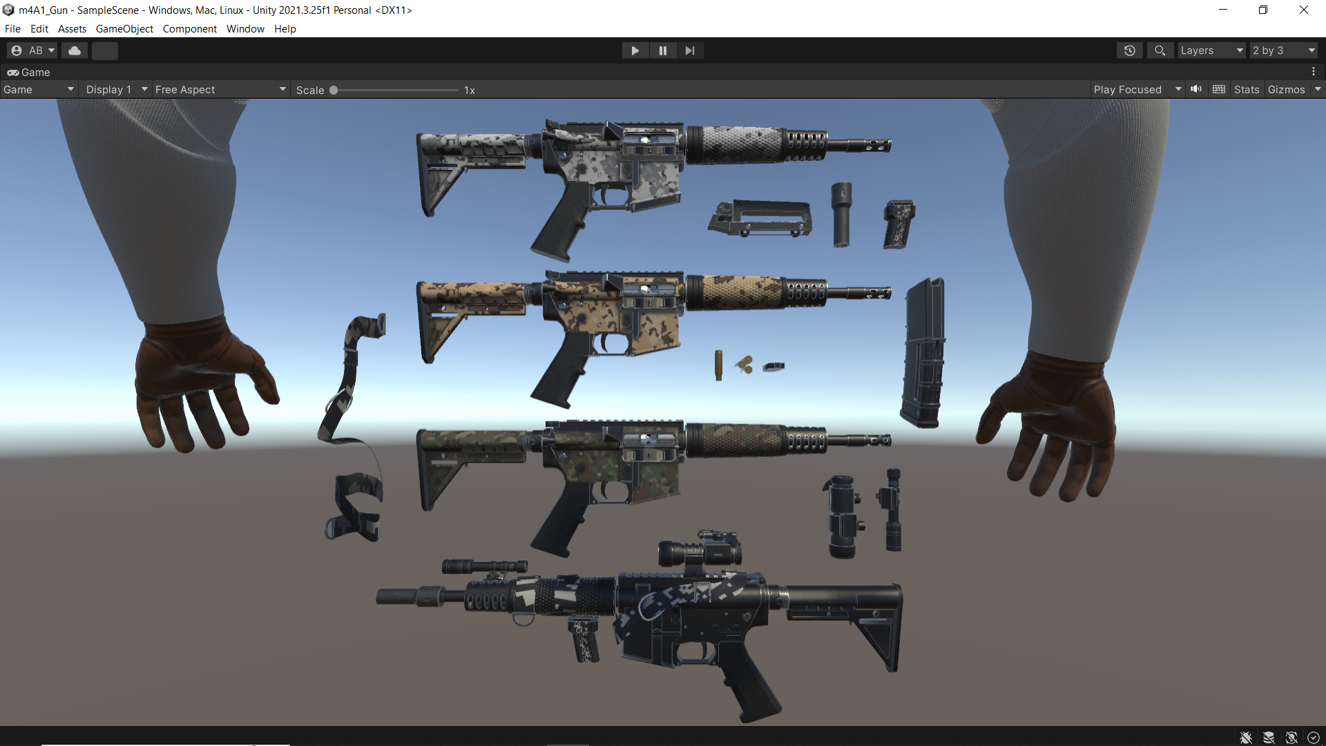 m4A1 Gun Fps - Tps Low-poly 3D model_13