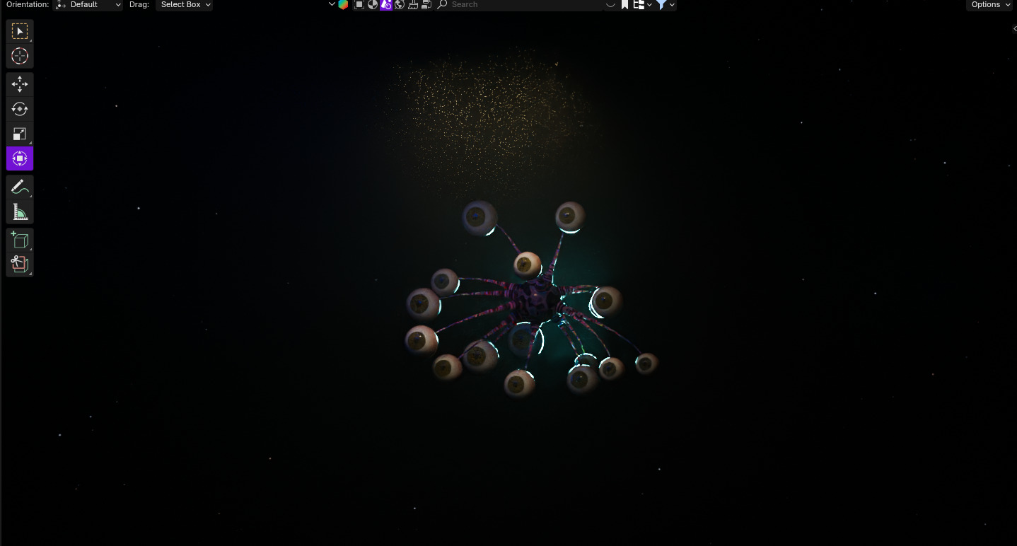 Alien Eyeball Creature by geometry nodes 3D model_1