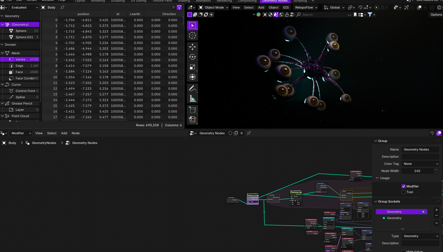 Alien Eyeball Creature by geometry nodes 3D model_3