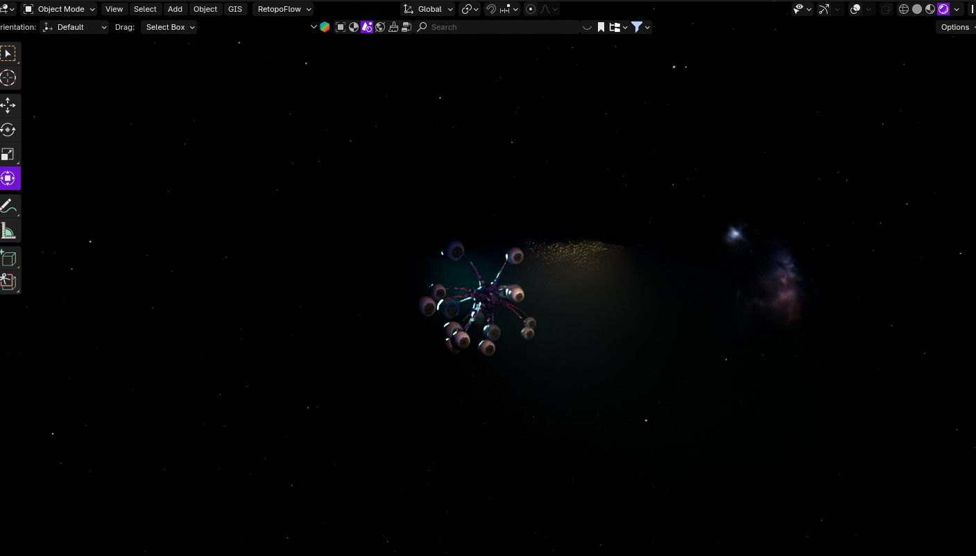 Alien Eyeball Creature by geometry nodes 3D model_2