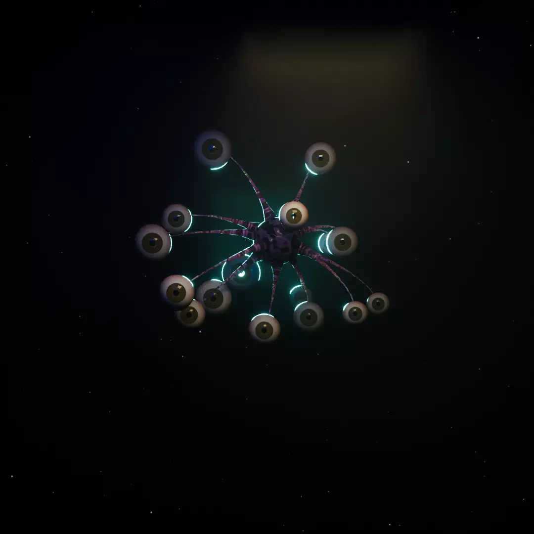 Alien Eyeball Creature by geometry nodes 3D model_0