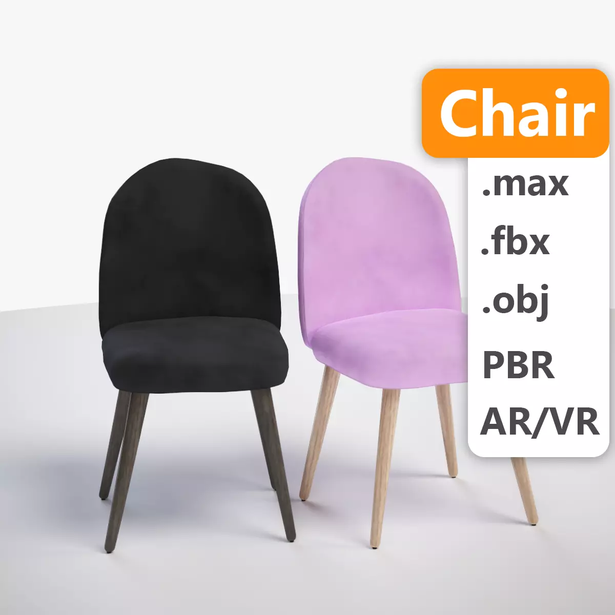 Chair ar vr optimized Low-poly 3D model_0