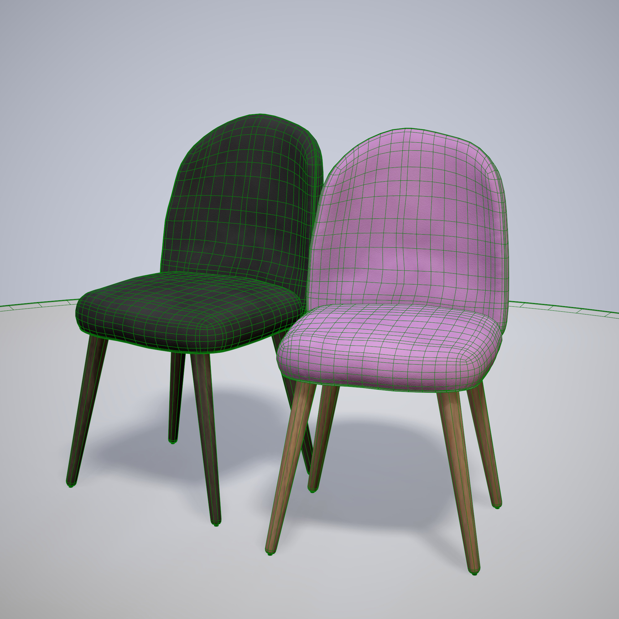 Chair ar vr optimized Low-poly 3D model_3
