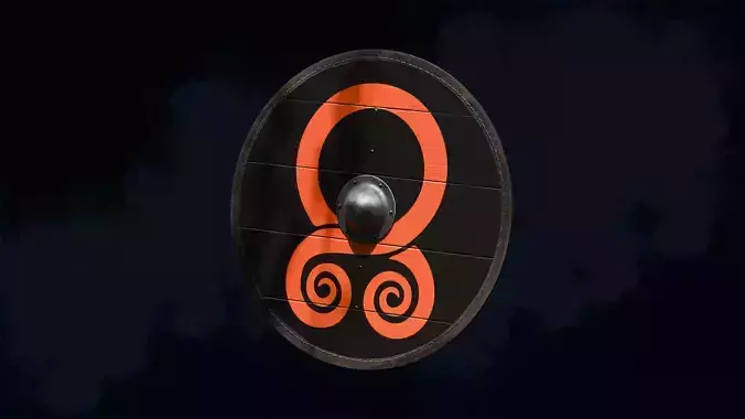 Viking shield 4 - Freshforged Low-poly 3D model