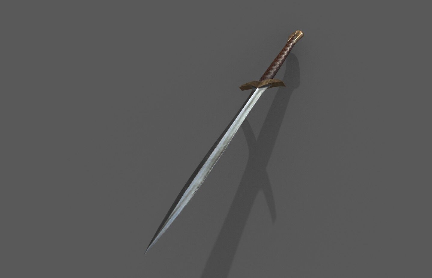Medieva Fantasy Sword Low-poly 3D model_1