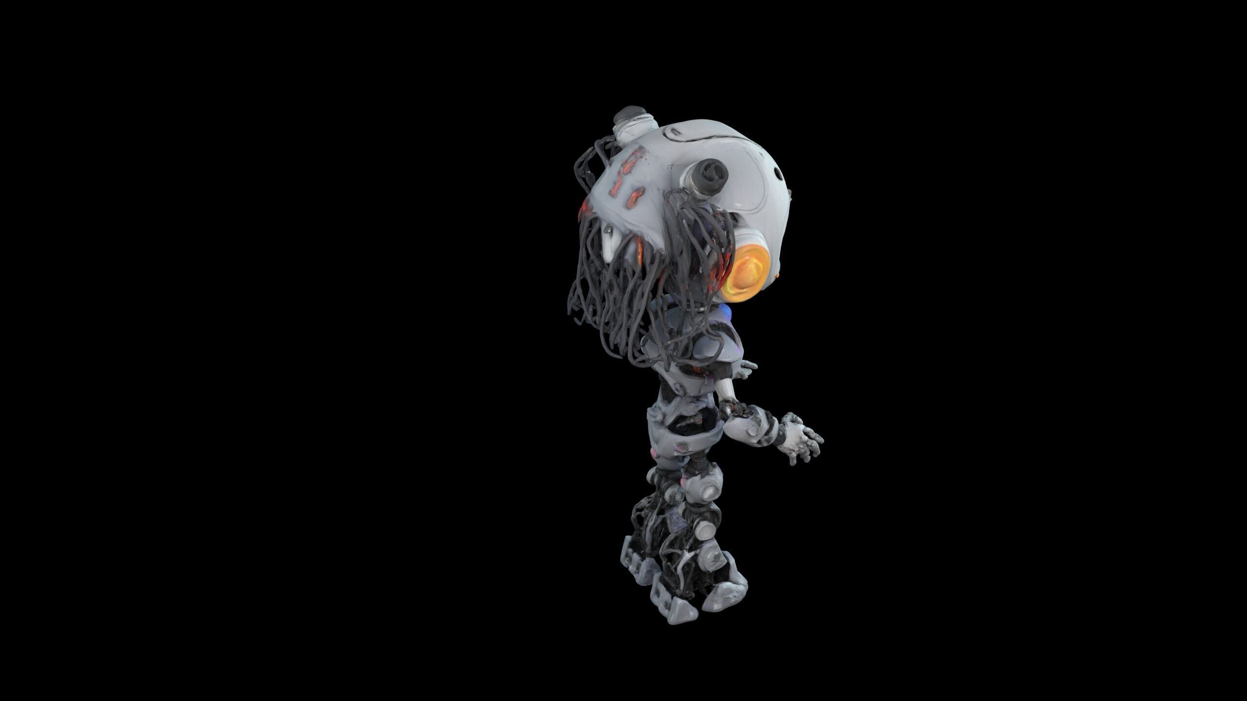 Robot Girl High Quality Free 3D Model in Multiple Formats Free low-poly 3D model_7