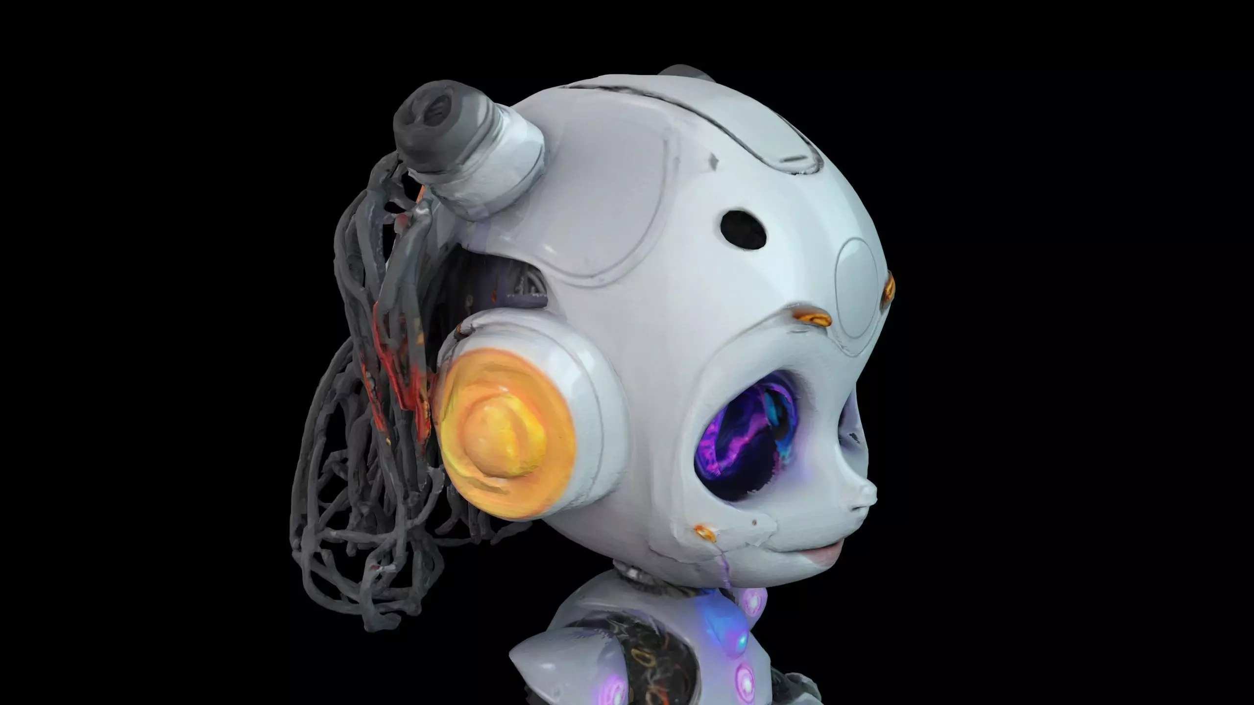 Robot Girl High Quality Free 3D Model in Multiple Formats Free low-poly 3D model_0