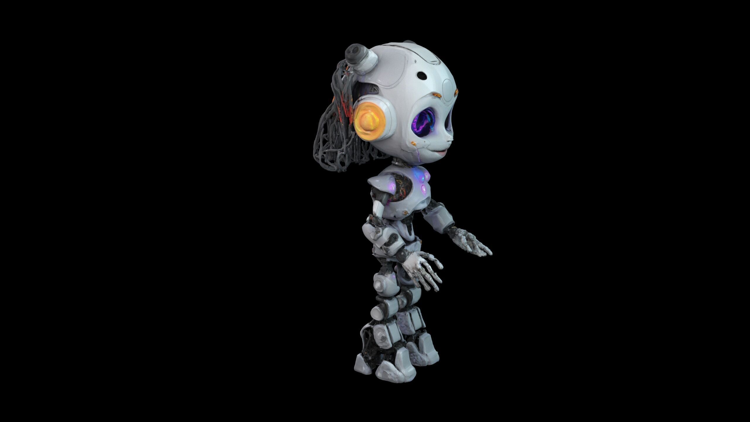 Robot Girl High Quality Free 3D Model in Multiple Formats Free low-poly 3D model_8
