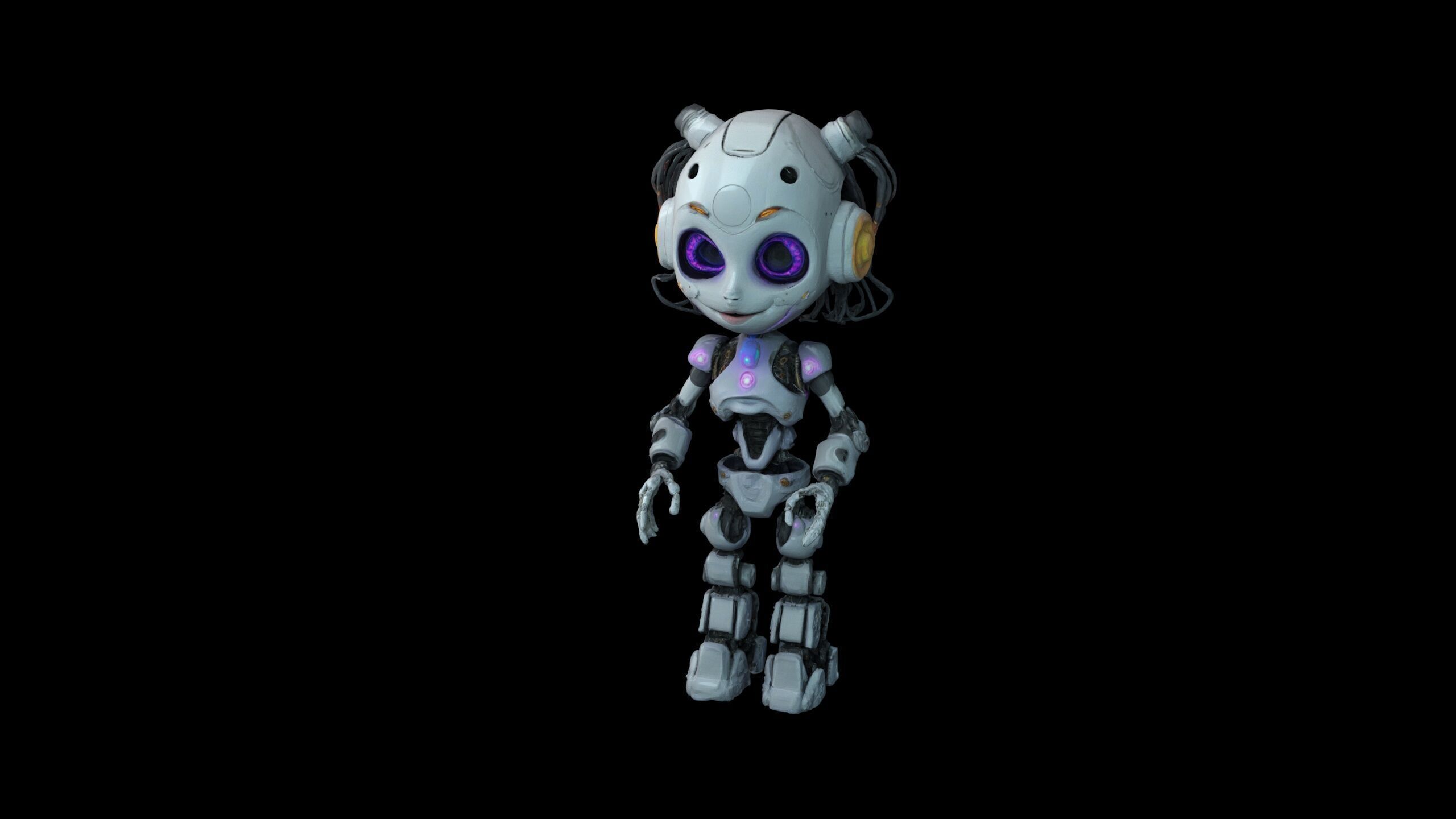 Robot Girl High Quality Free 3D Model in Multiple Formats Free low-poly 3D model_9