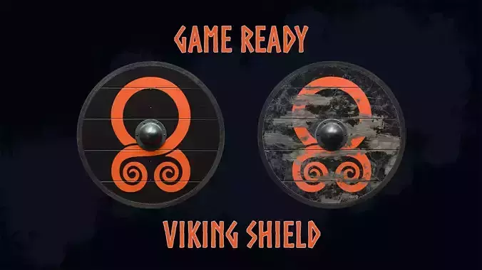 Viking Shield 4 - New and war-torn 3D Model Collection