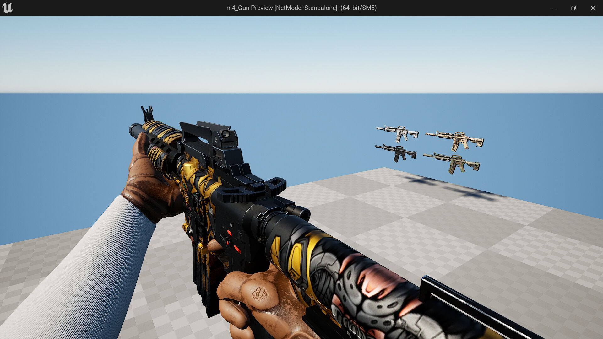 m4 Gun Fps - Tps Low-poly 3D model_8