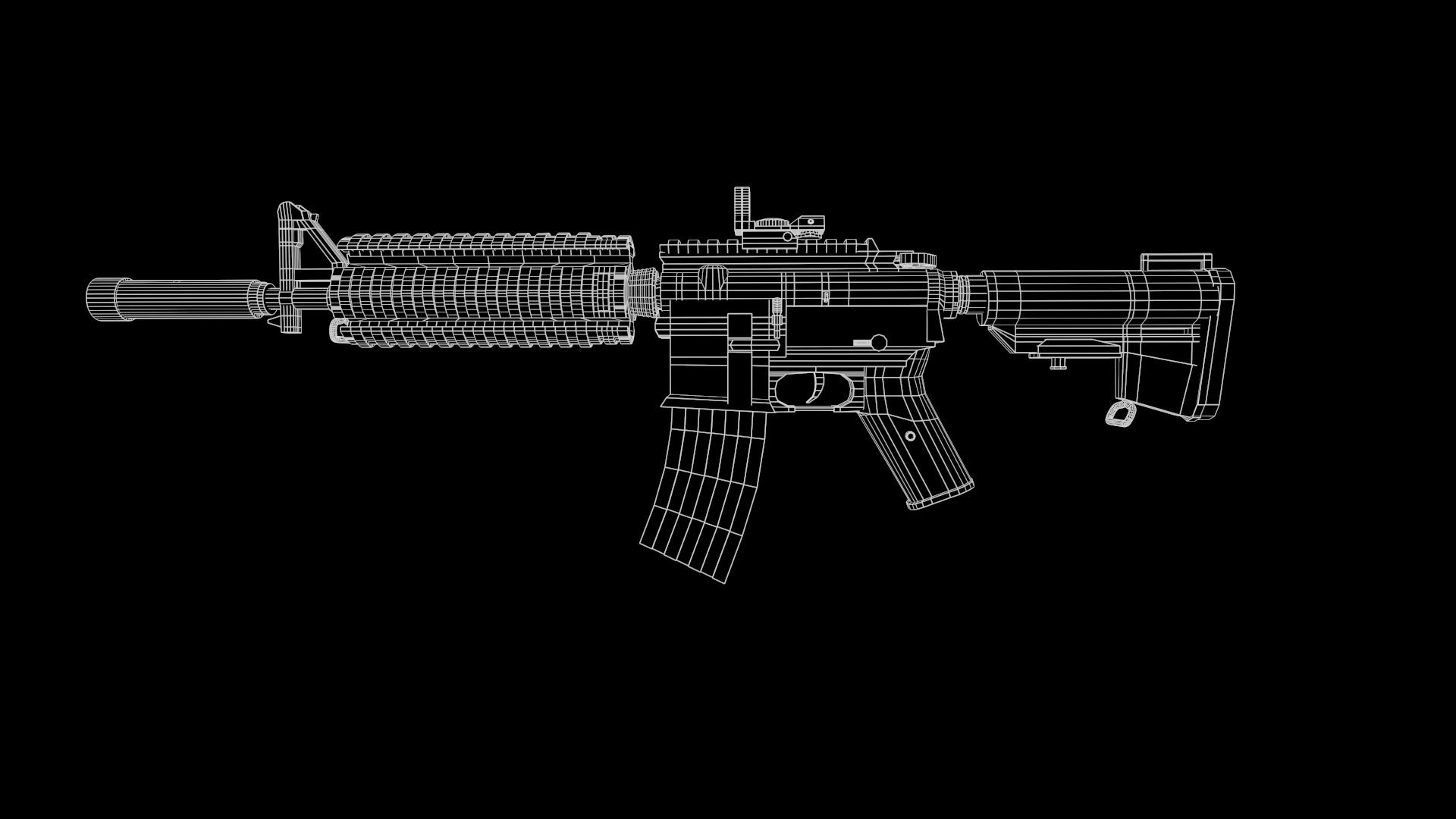 m4 Gun Fps - Tps Low-poly 3D model_11