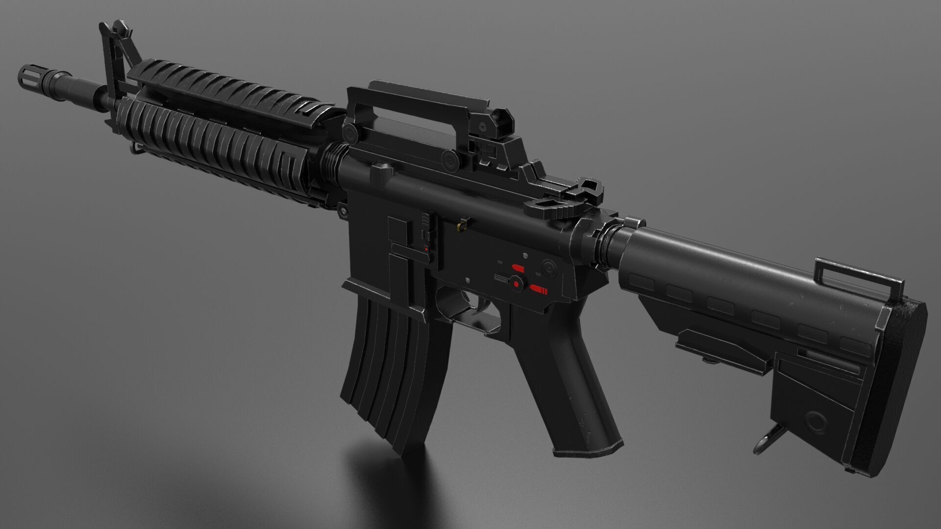m4 Gun Fps - Tps Low-poly 3D model_2