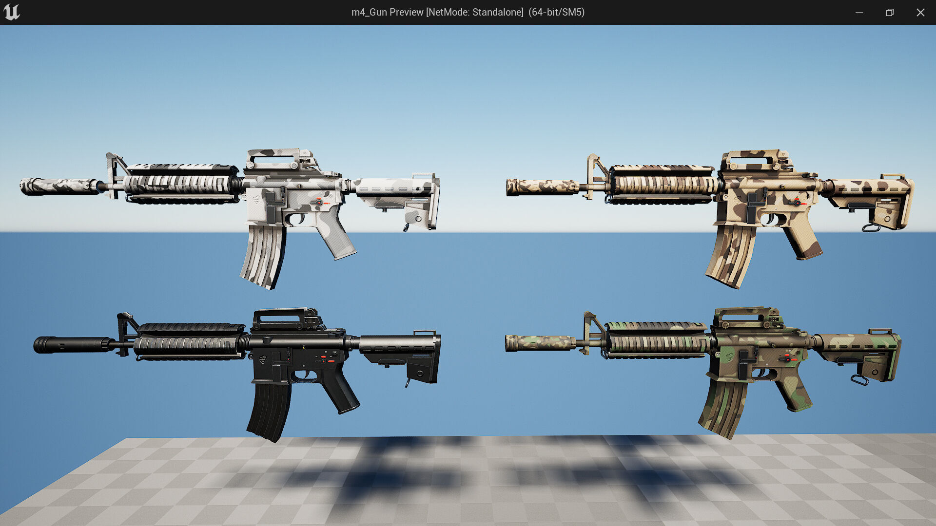 m4 Gun Fps - Tps Low-poly 3D model_9