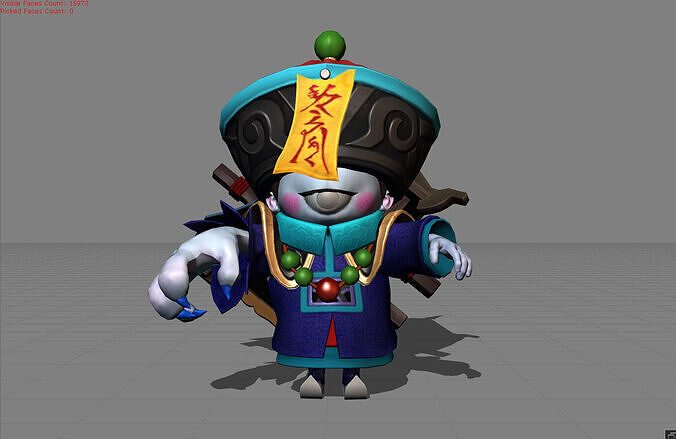 Cyclops Zombie Bambino Low-poly 3D model