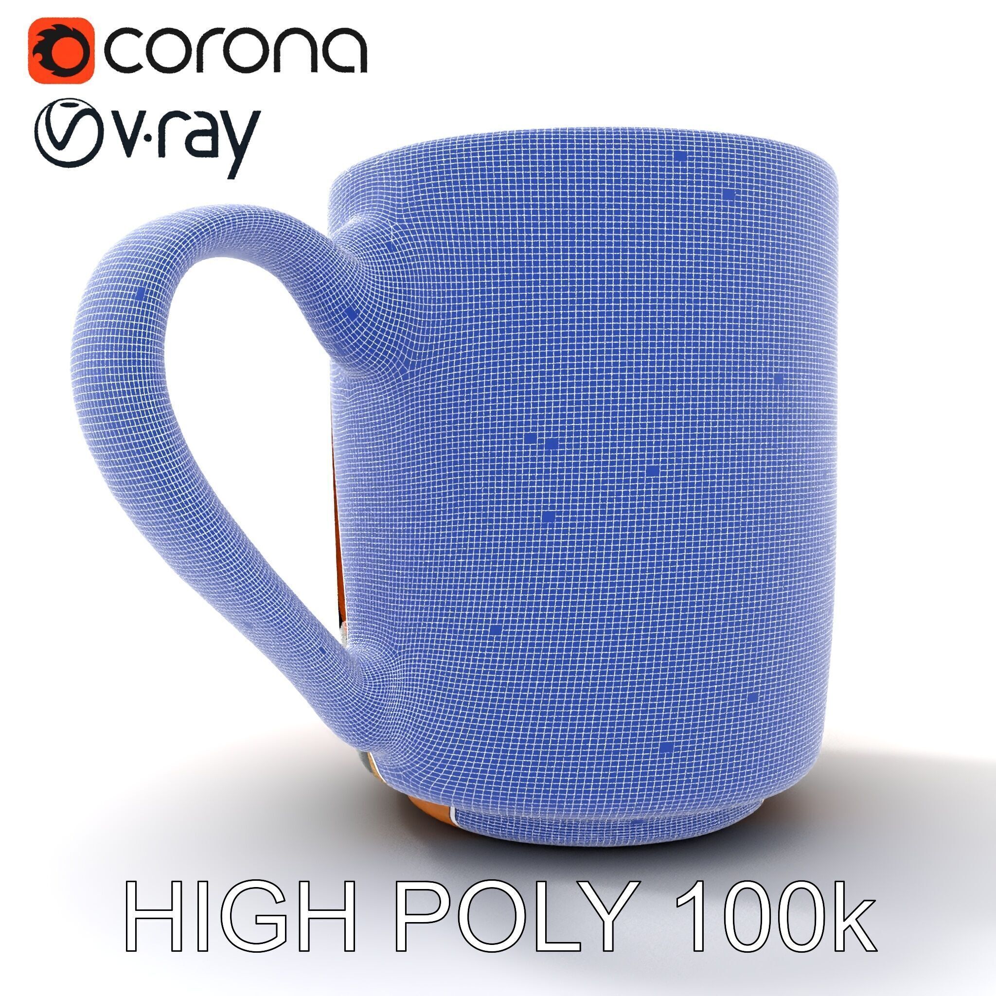 Colorful Ceramic Mug Model Pack with Autumn Design Low-poly 3D model_35