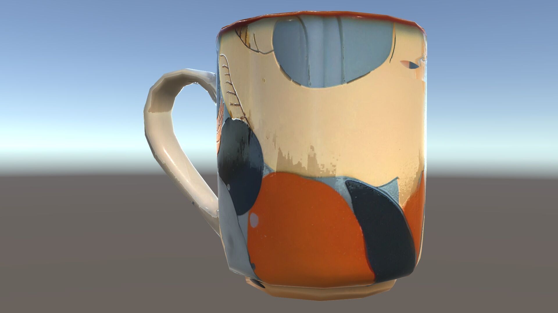 Colorful Ceramic Mug Model Pack with Autumn Design Low-poly 3D model_19