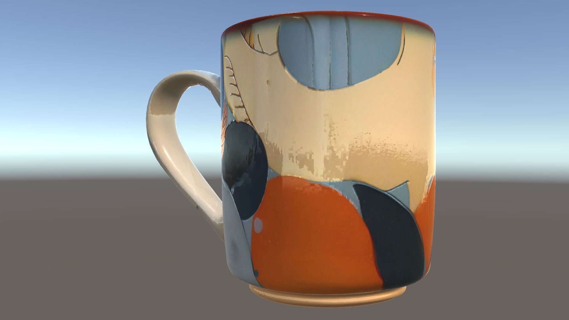 Colorful Ceramic Mug Model Pack with Autumn Design Low-poly 3D model_27