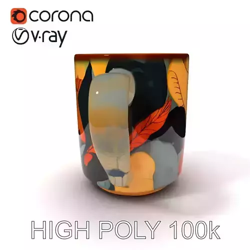 Colorful Ceramic Mug Model Pack with Autumn Design