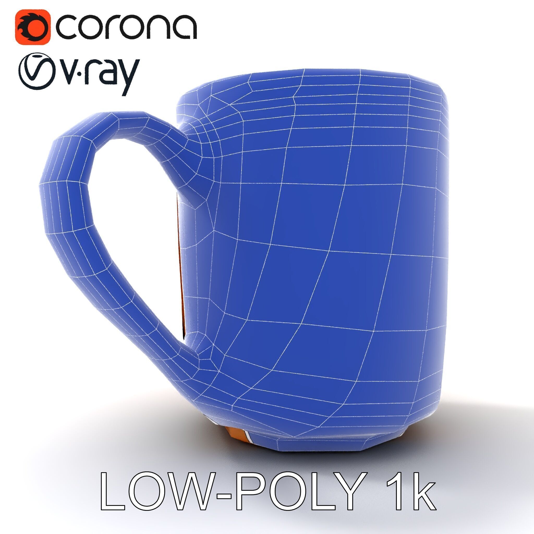 Colorful Ceramic Mug Model Pack with Autumn Design Low-poly 3D model_31
