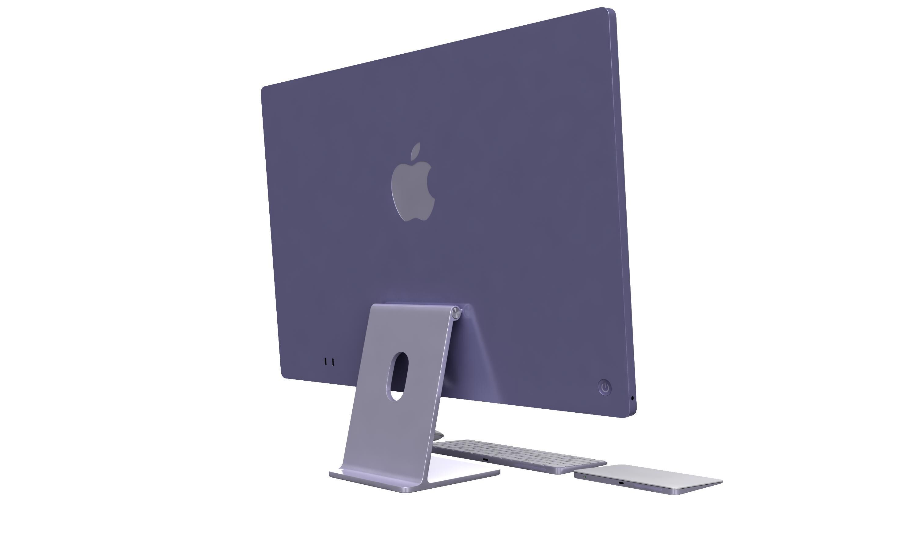 Apple iMac M4 Chip 2024 Purple 3D model_4