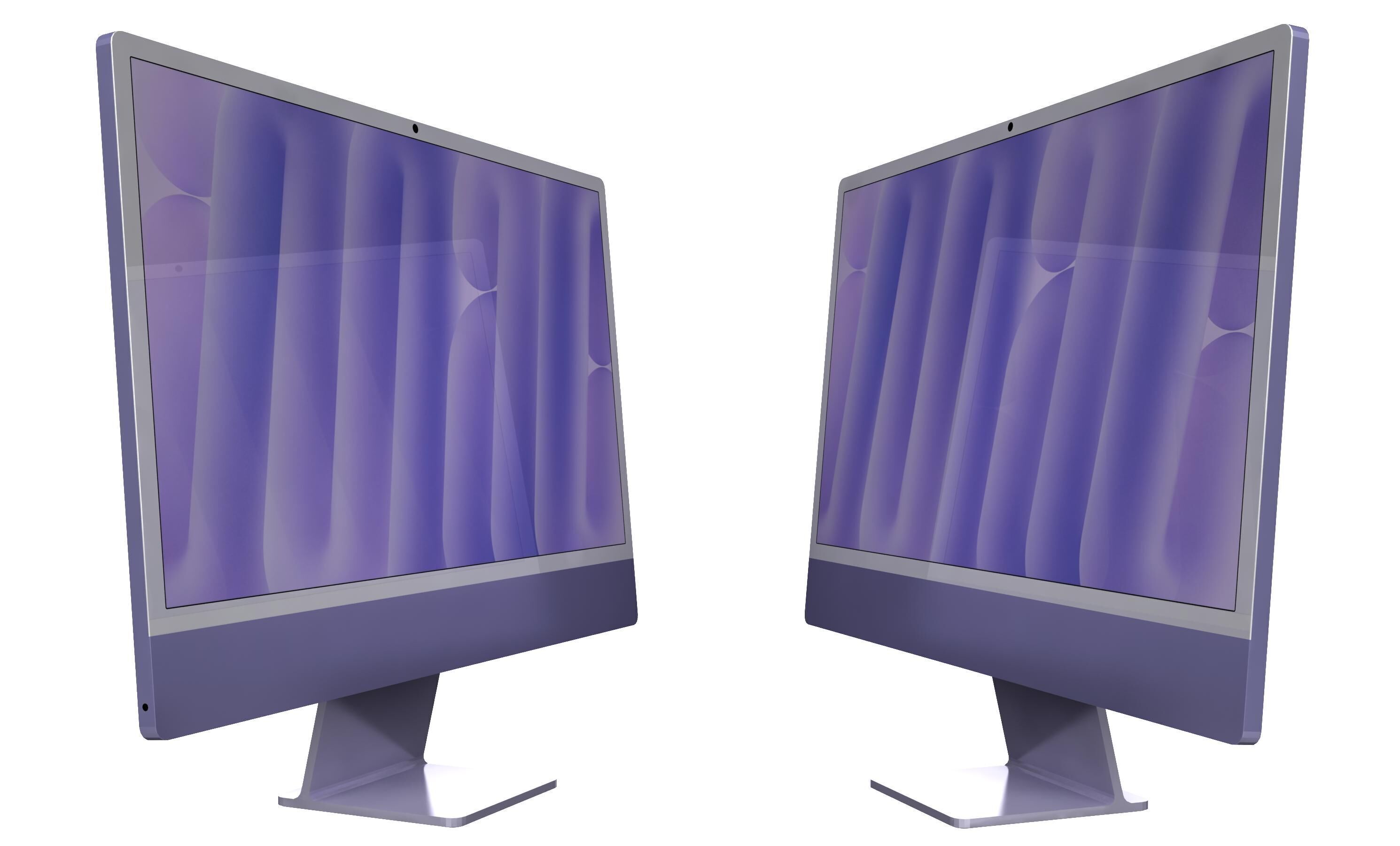 Apple iMac M4 Chip 2024 Purple 3D model_11