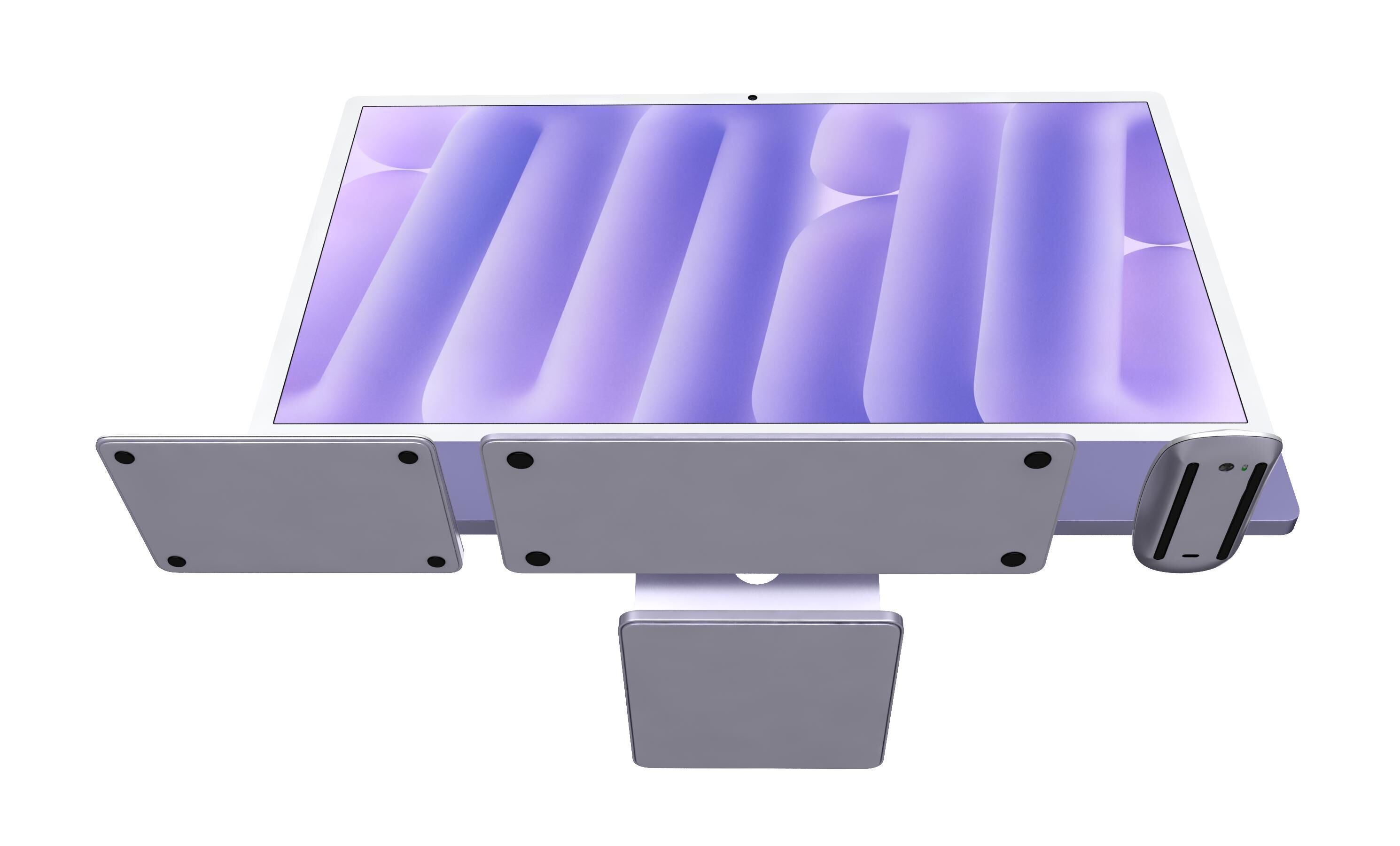 Apple iMac M4 Chip 2024 Purple 3D model_9