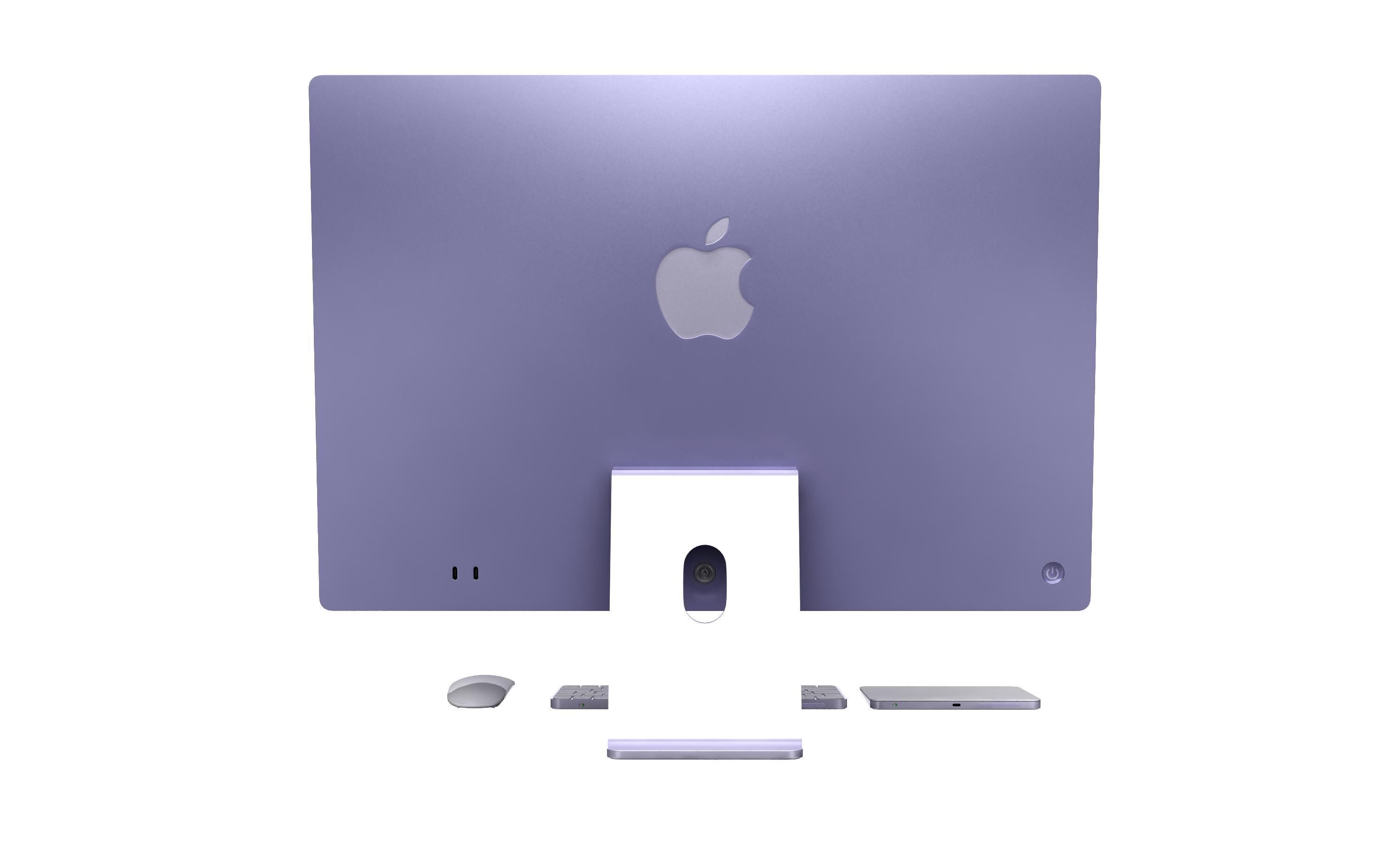 Apple iMac M4 Chip 2024 Purple 3D model_5