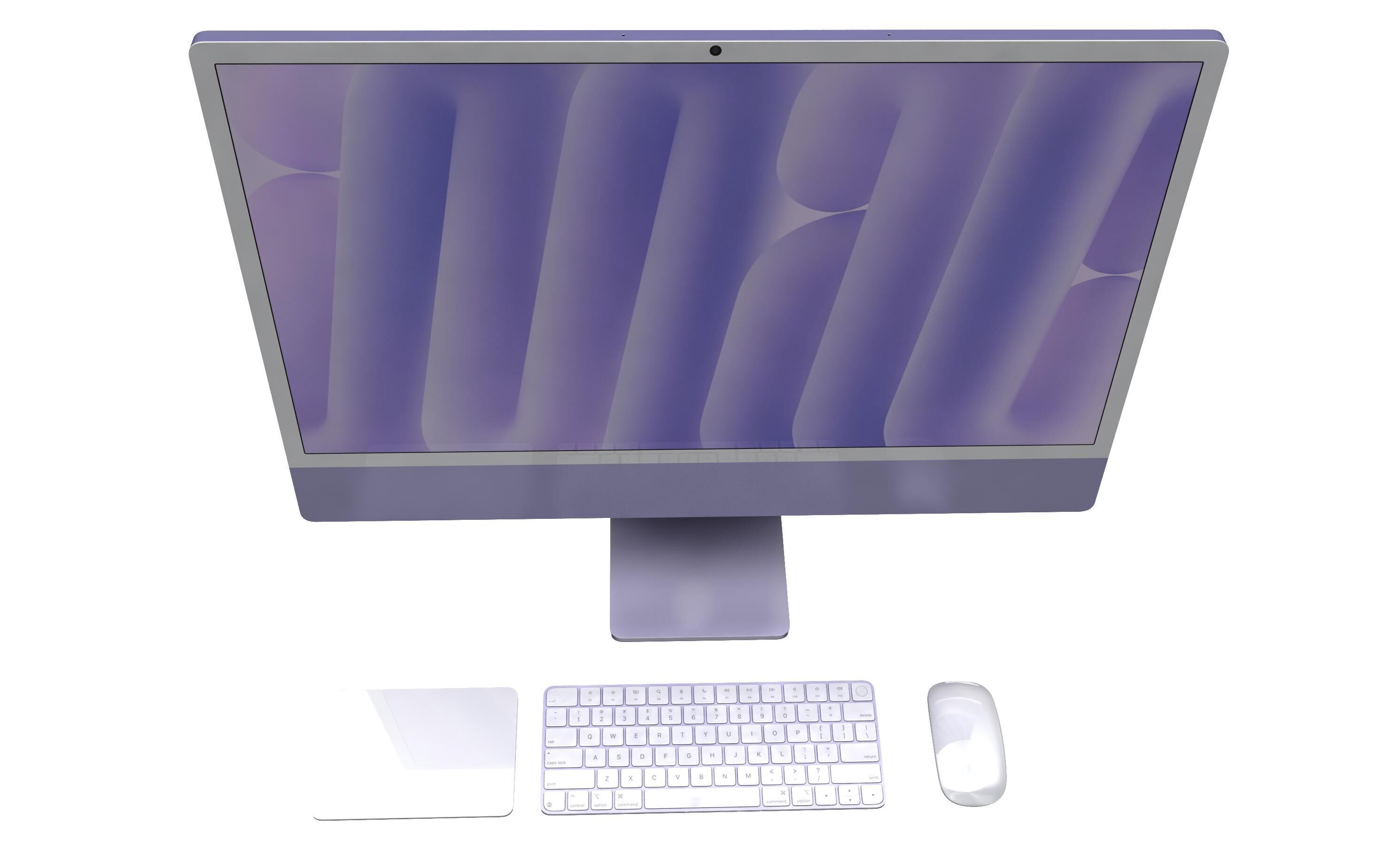 Apple iMac M4 Chip 2024 Purple 3D model_10