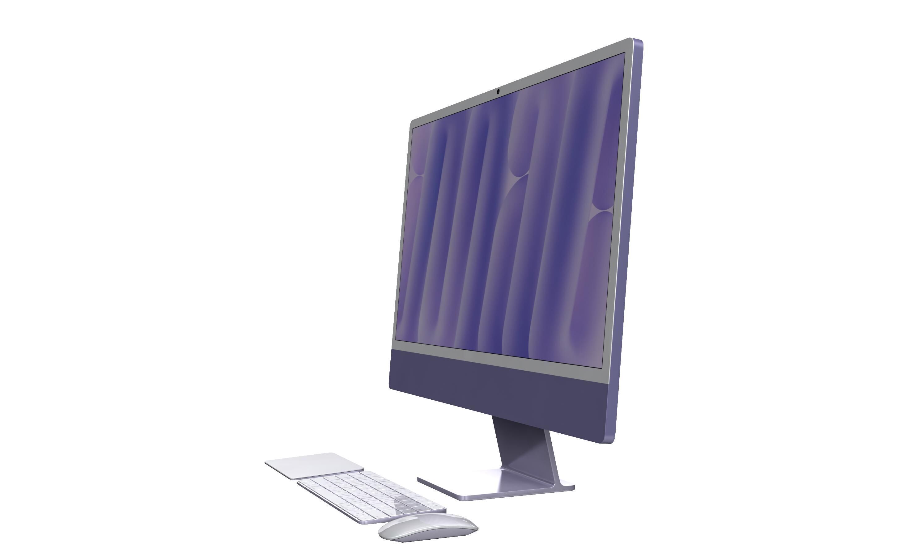Apple iMac M4 Chip 2024 Purple 3D model_7