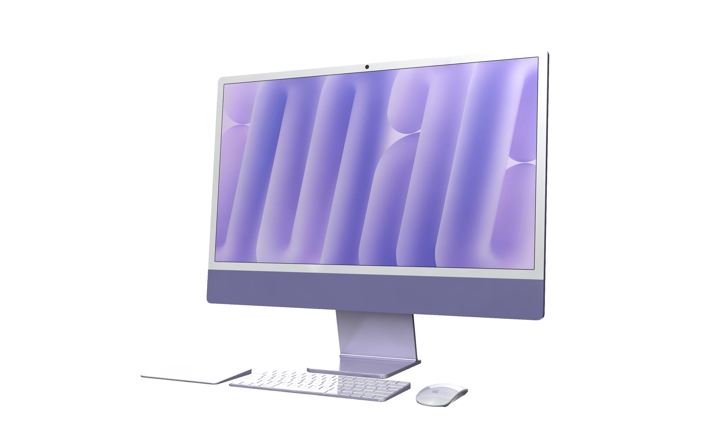 Apple iMac M4 Chip 2024 Purple 3D model_8