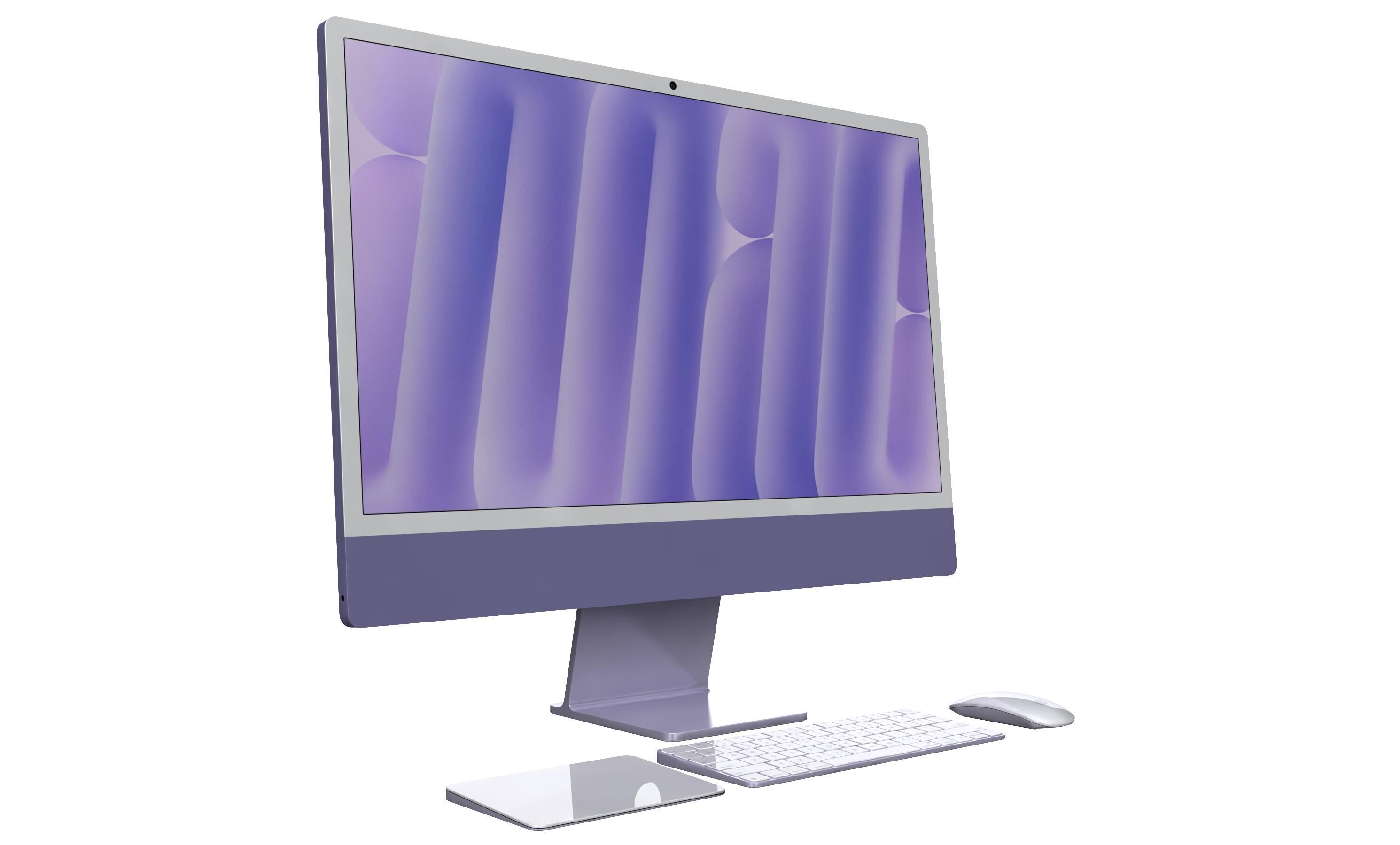 Apple iMac M4 Chip 2024 Purple 3D model_2