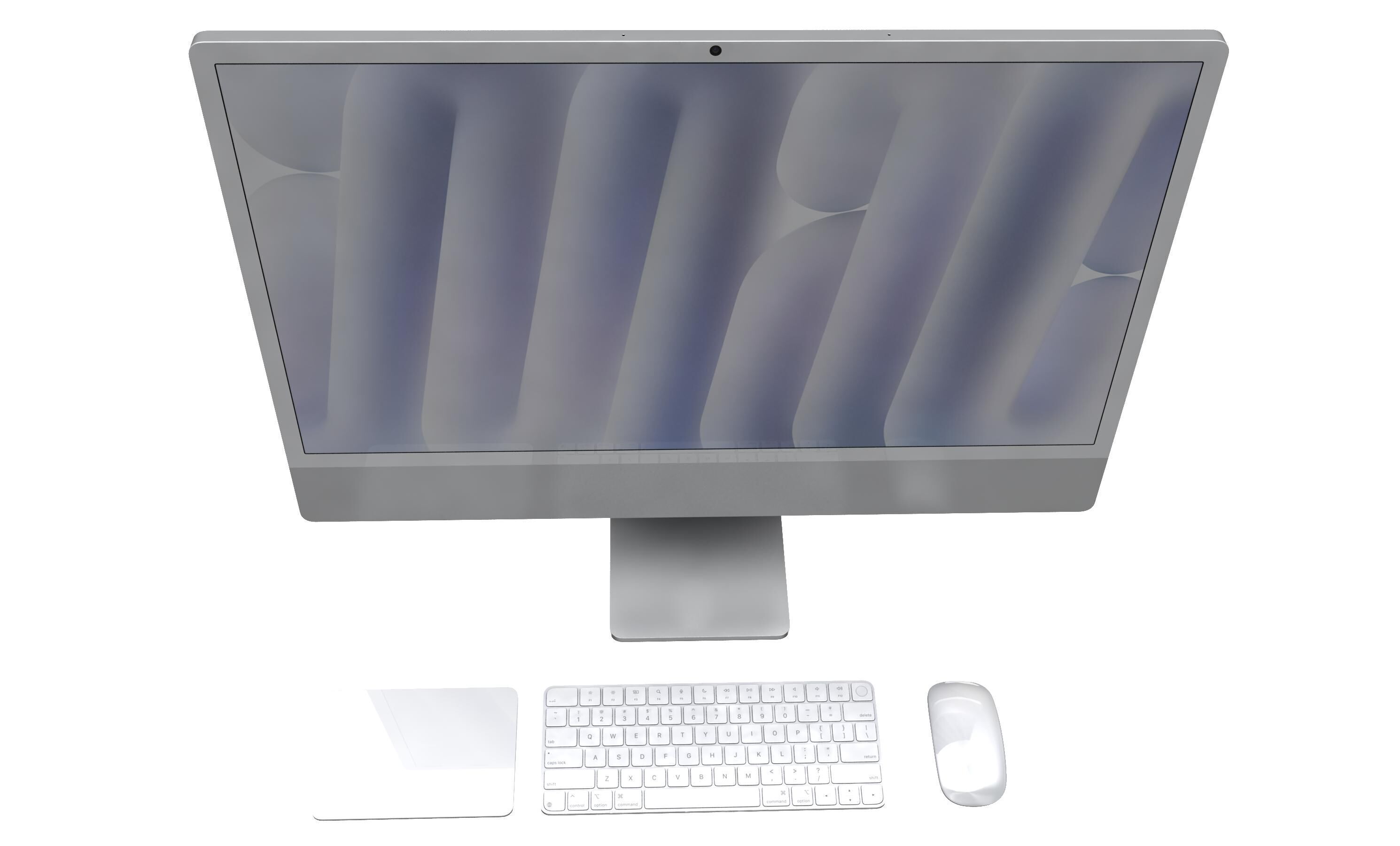 Apple iMac M4 Chip 2024 Silver 3D model_10