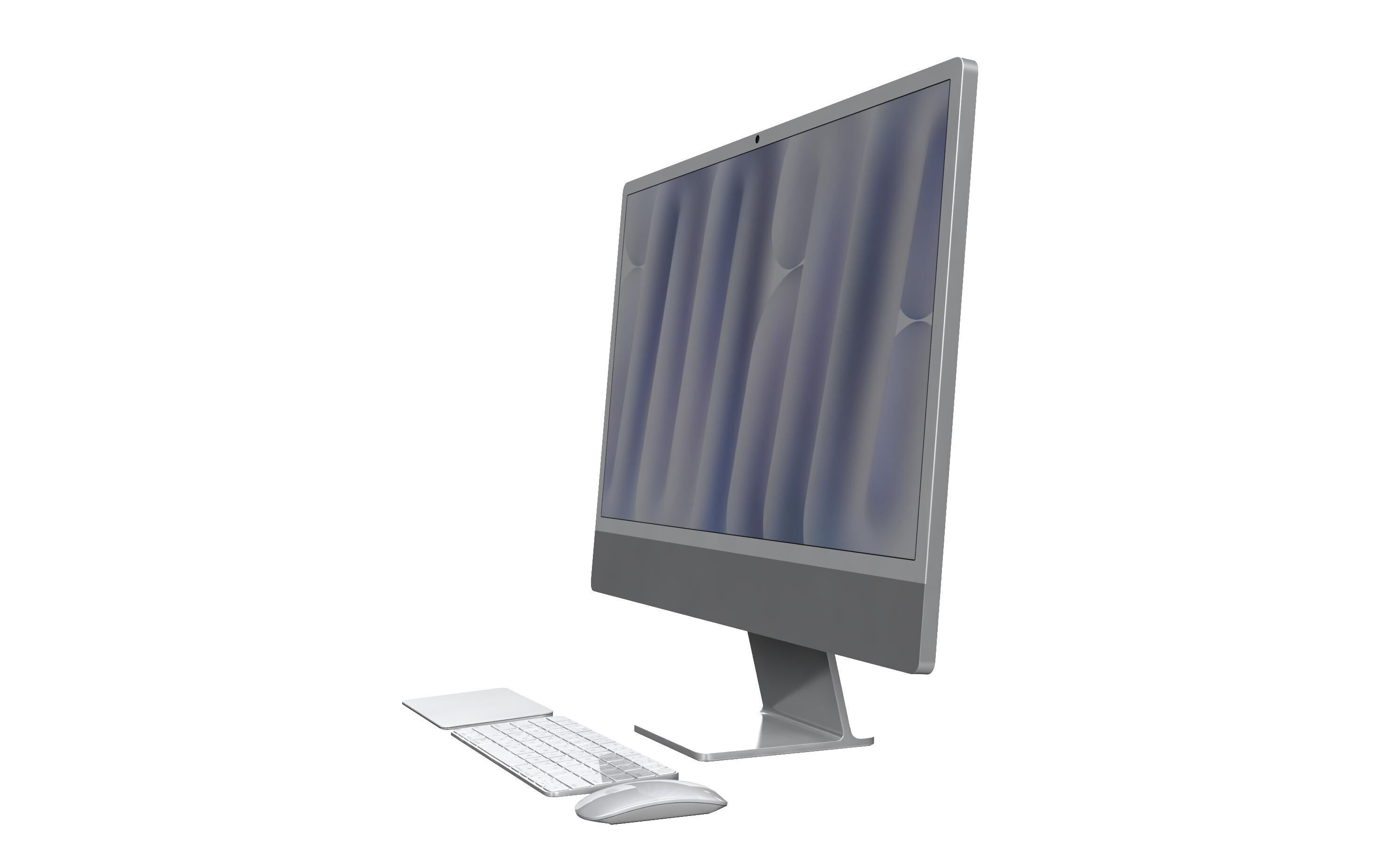 Apple iMac M4 Chip 2024 Silver 3D model_7