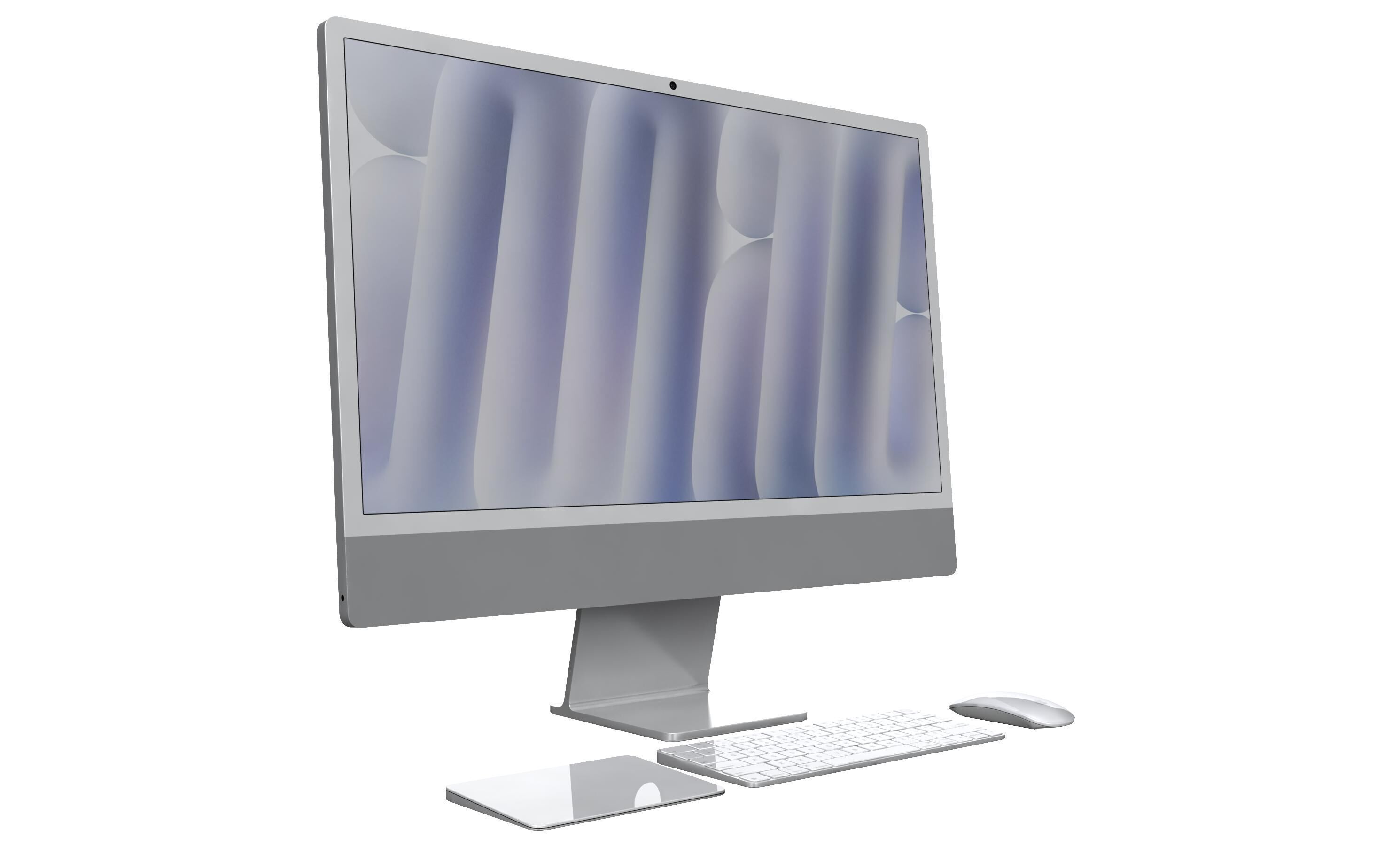 Apple iMac M4 Chip 2024 Silver 3D model_2