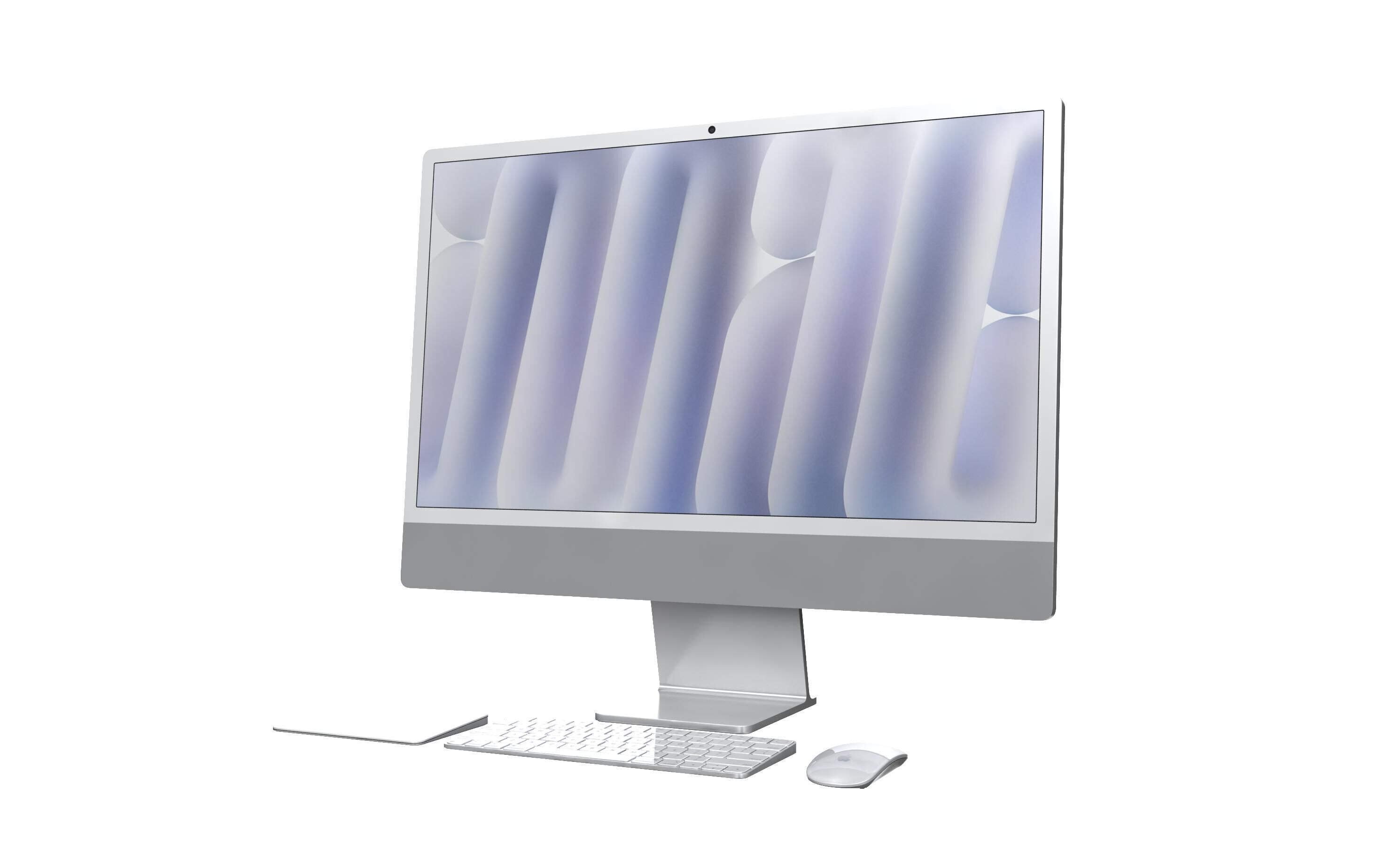 Apple iMac M4 Chip 2024 Silver 3D model_8