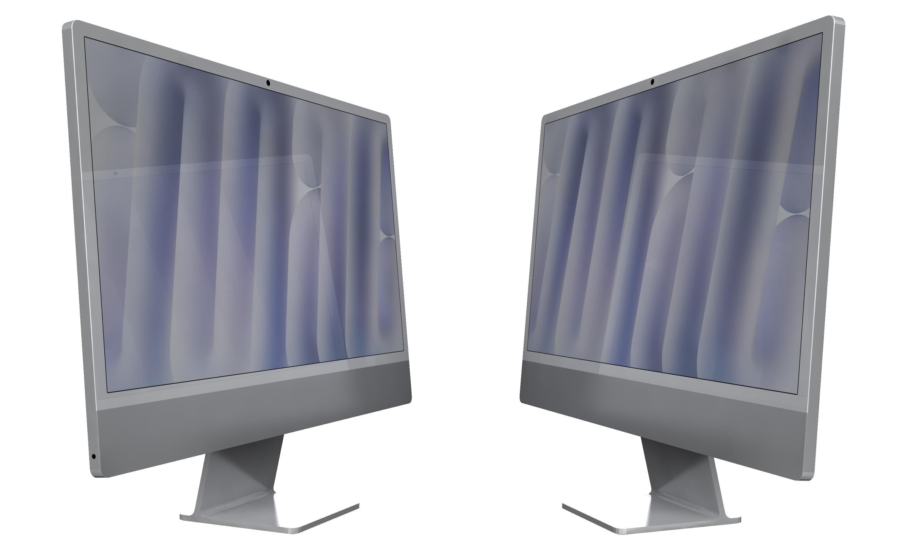 Apple iMac M4 Chip 2024 Silver 3D model_12