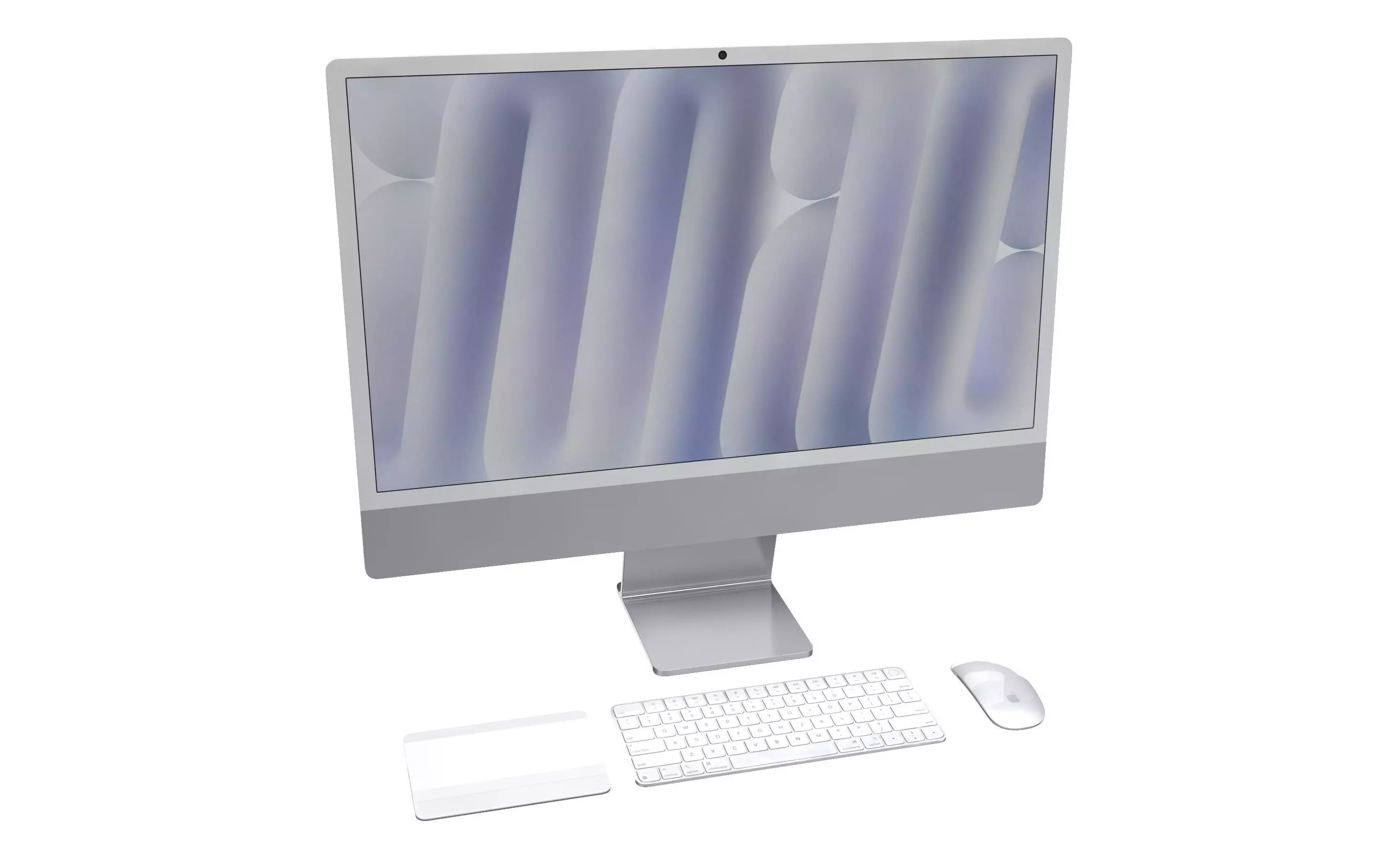 Apple iMac M4 Chip 2024 Silver 3D model_0