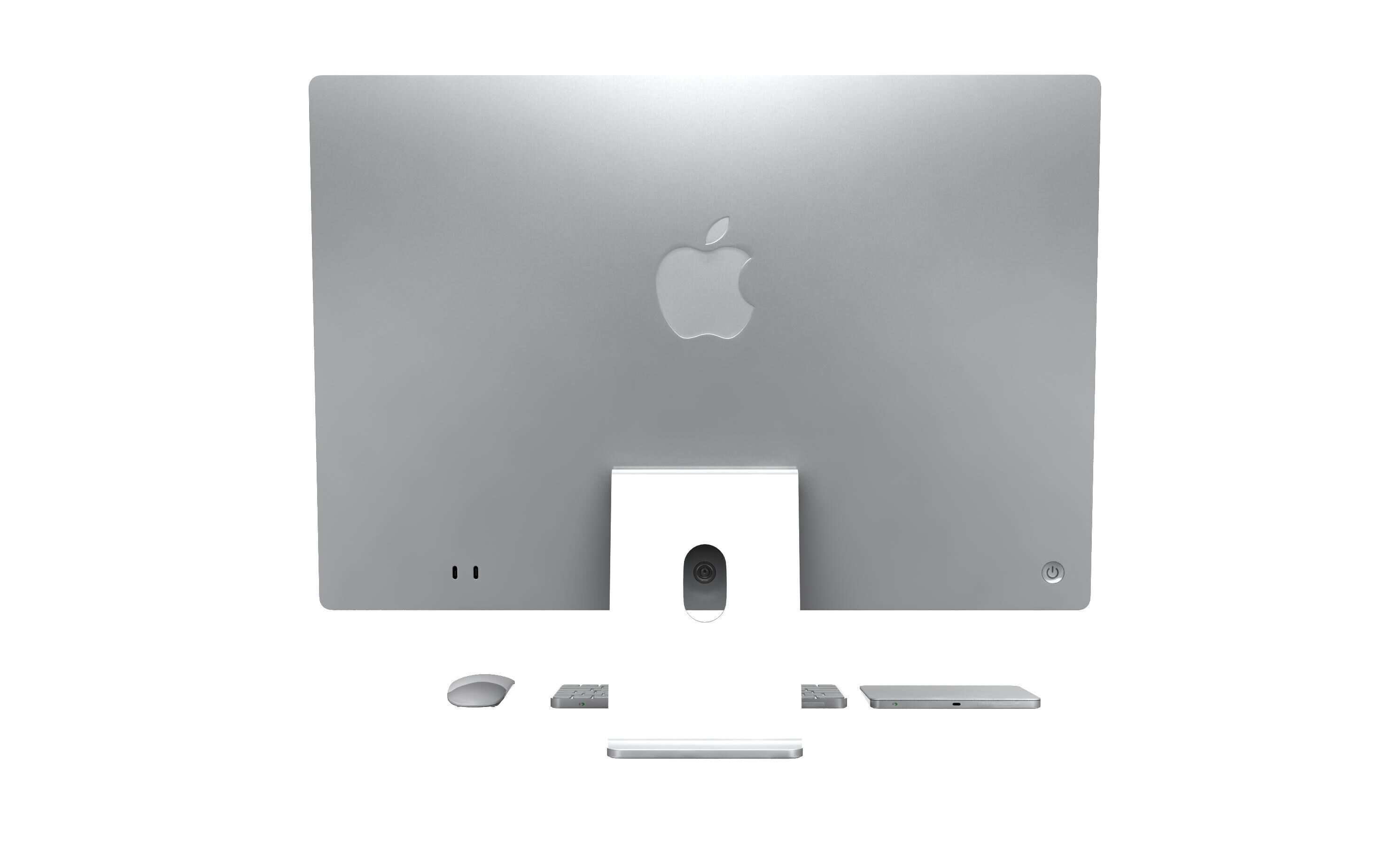 Apple iMac M4 Chip 2024 Silver 3D model_5
