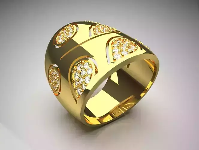 Luxury yellow gold ring with diamond model jr00120