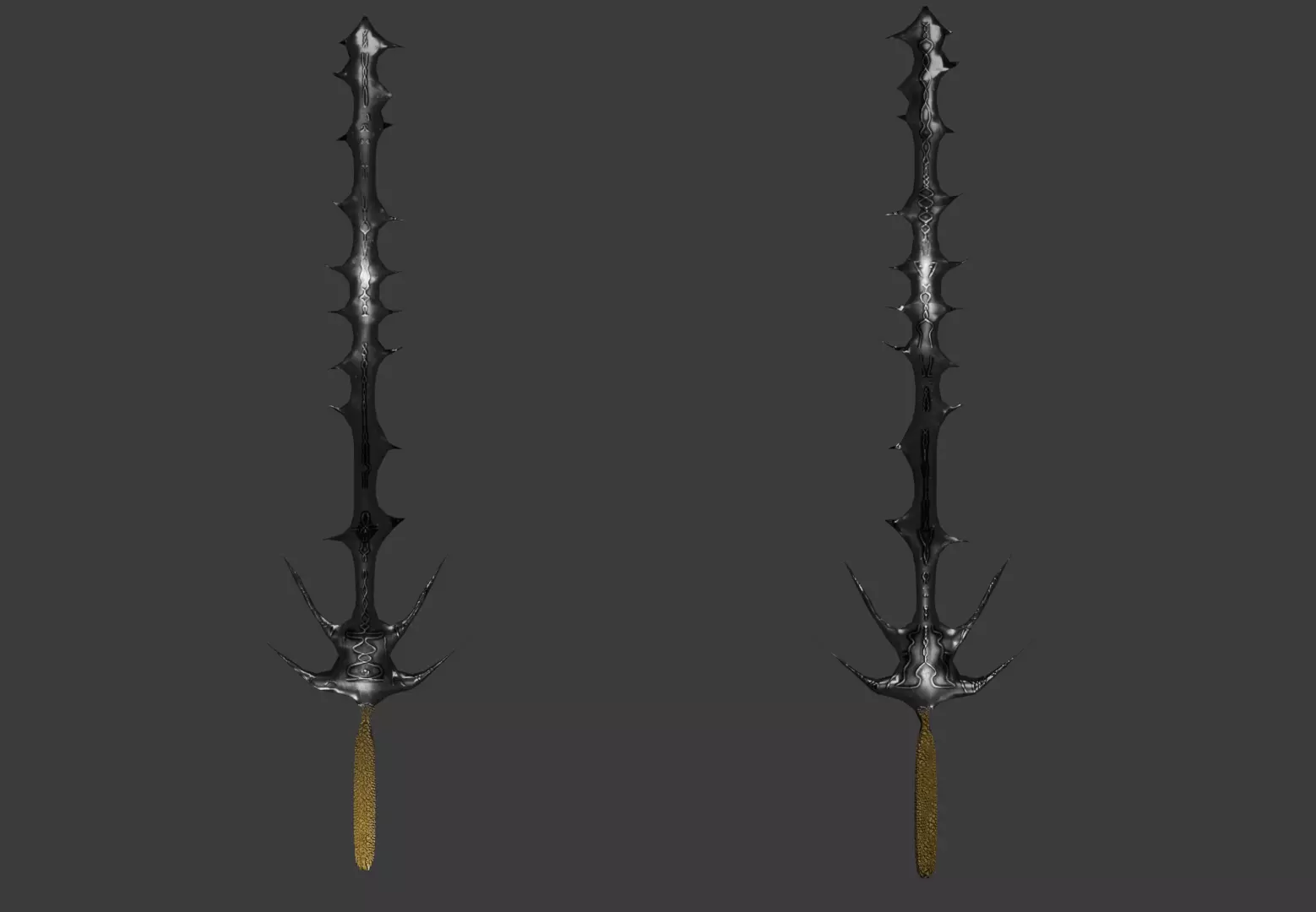 high Details - Low-Poly sword - 1000 Polygons Low-poly 3D model_0