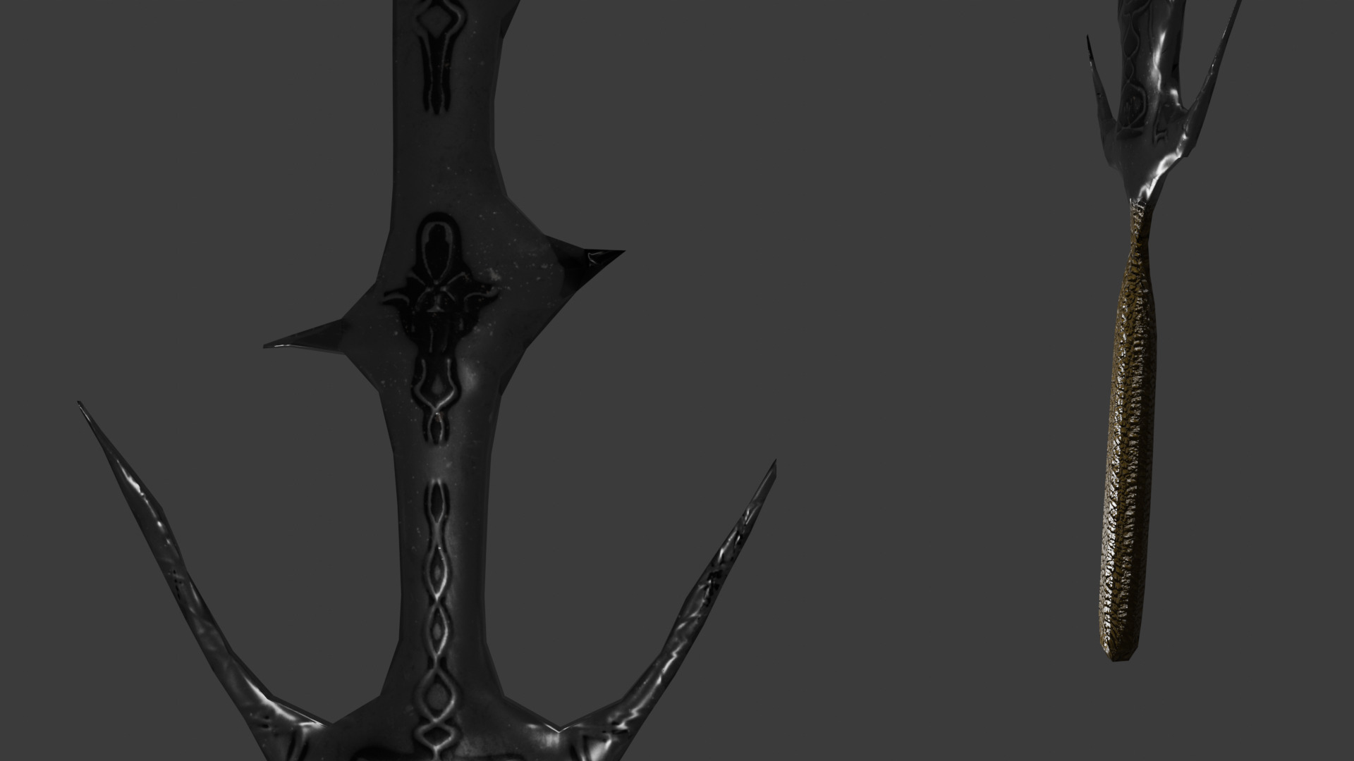 high Details - Low-Poly sword - 1000 Polygons Low-poly 3D model_1