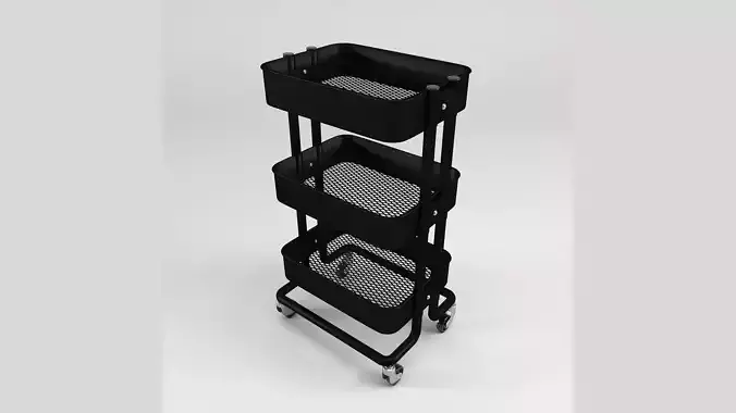 Stainless Steel Kitchen Utility Trolley with Wheels