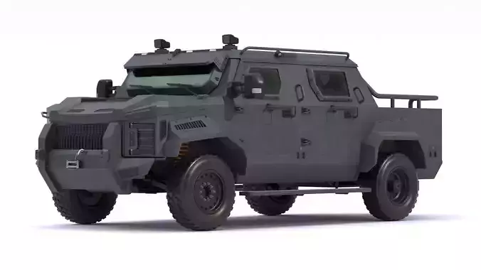 Alpine Armored Pit-Bull VXT Cal Tactical SWAT APC Truck 3D model