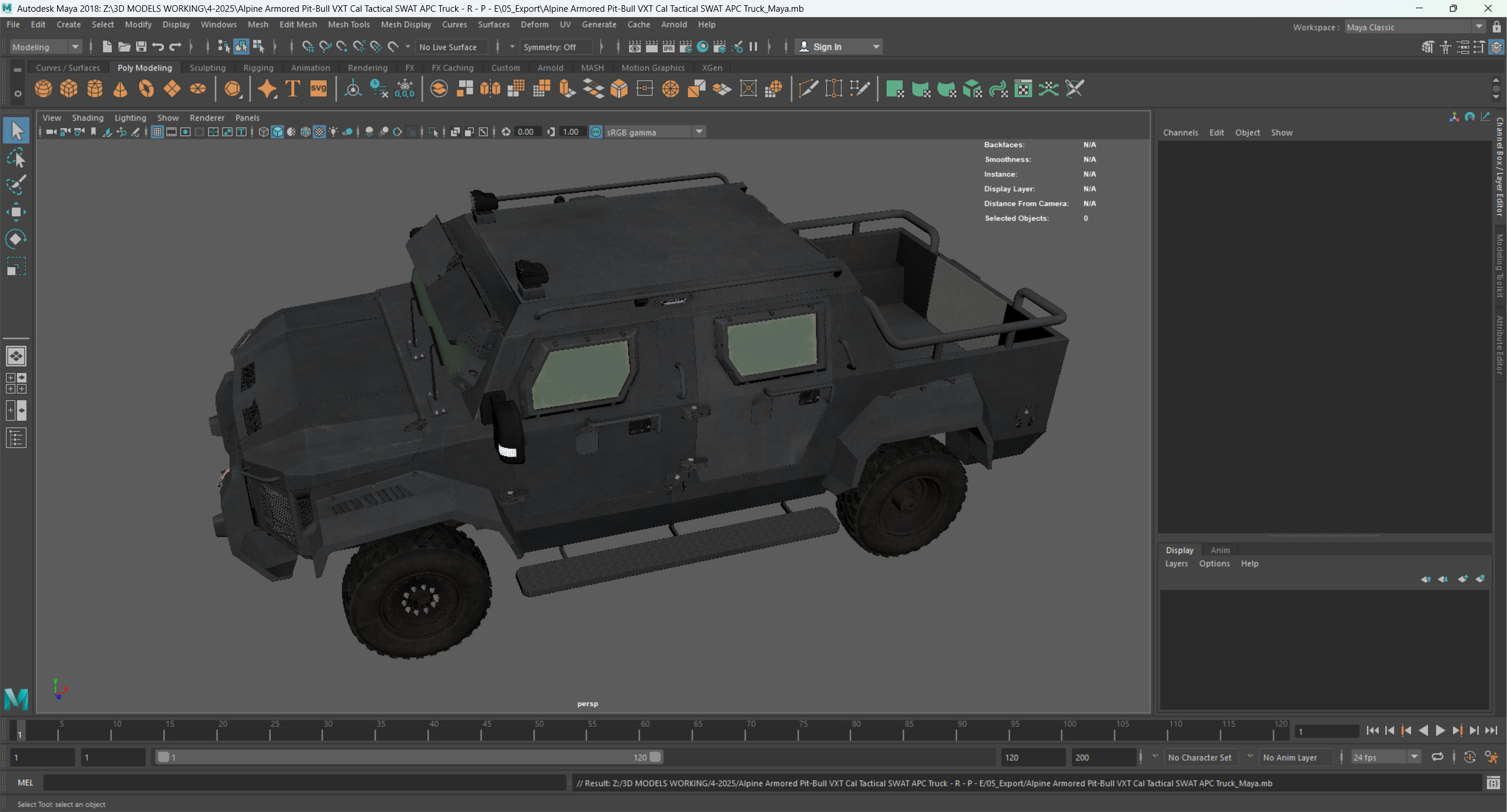 Alpine Armored Pit-Bull VXT Cal Tactical SWAT APC Truck 3D model_12