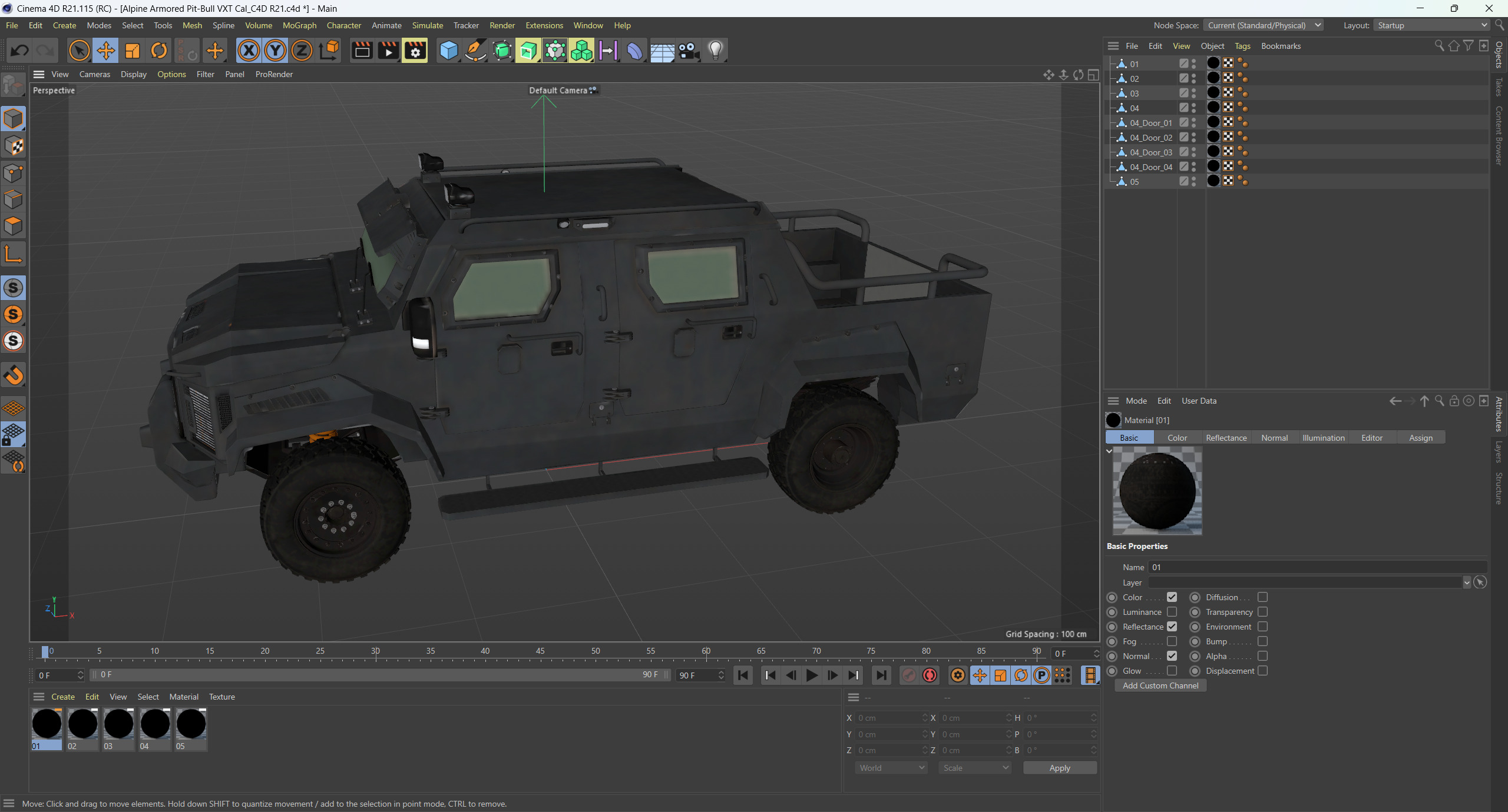 Alpine Armored Pit-Bull VXT Cal Tactical SWAT APC Truck 3D model_11