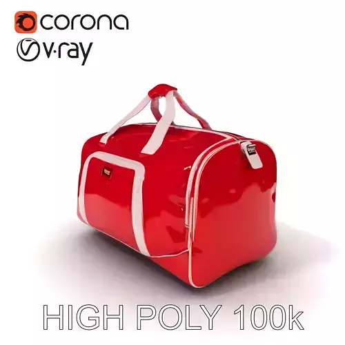 Red Sport Duffel Bag Model Pack with PBR Textures