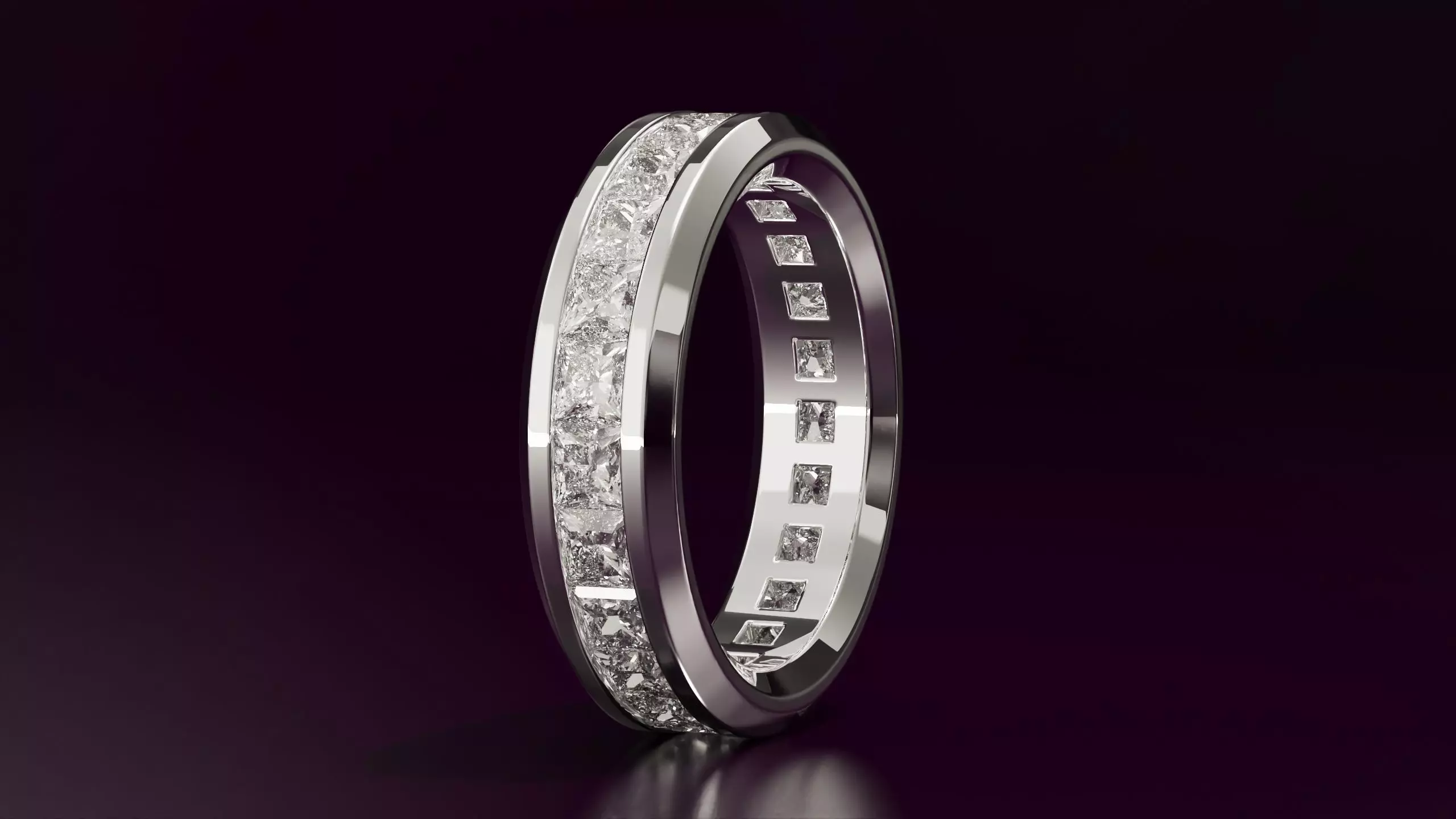 princess cut eternity ring N14 52EU size 3D print model