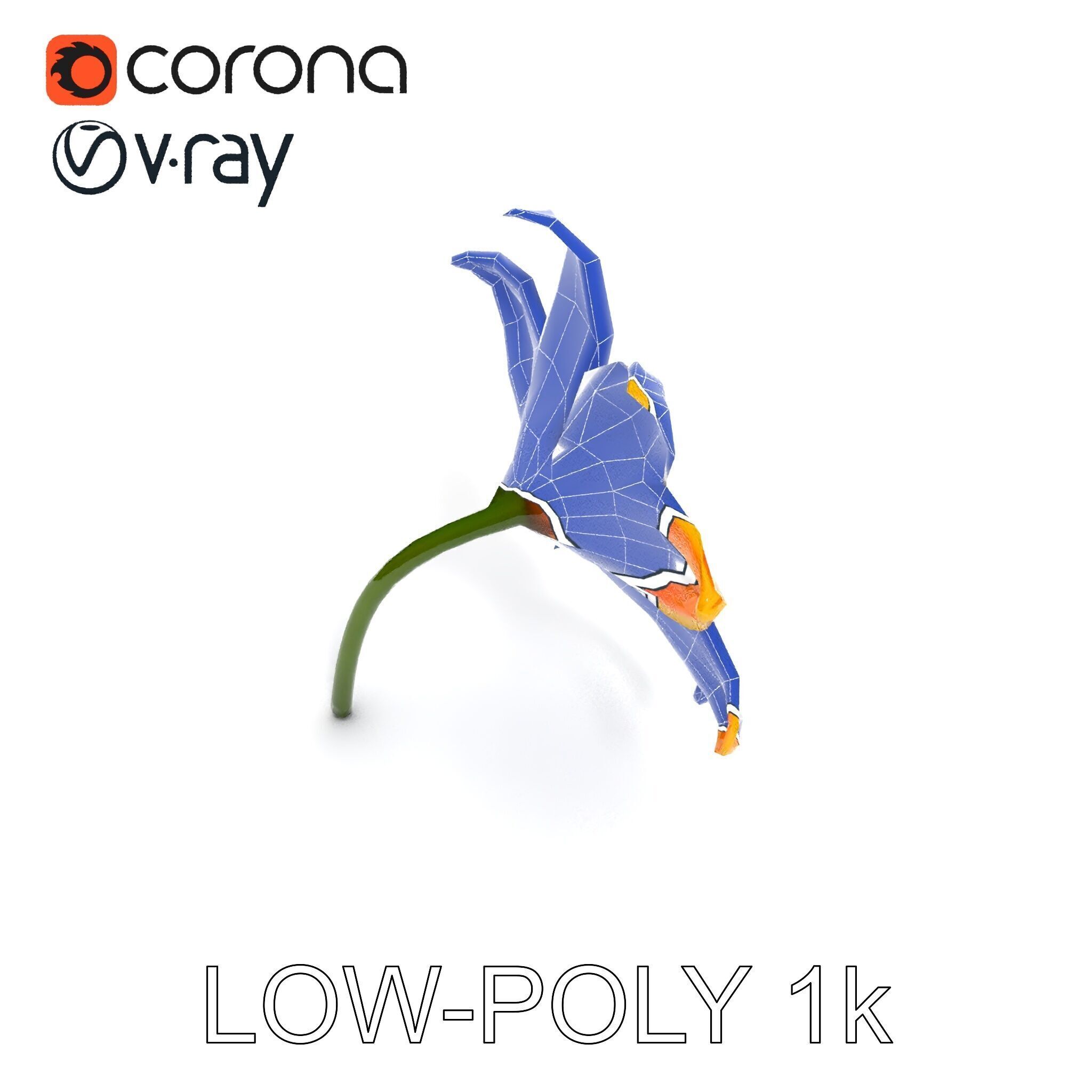 Vibrant Orange Flower Model Pack for D Rendering Low-poly 3D model_12